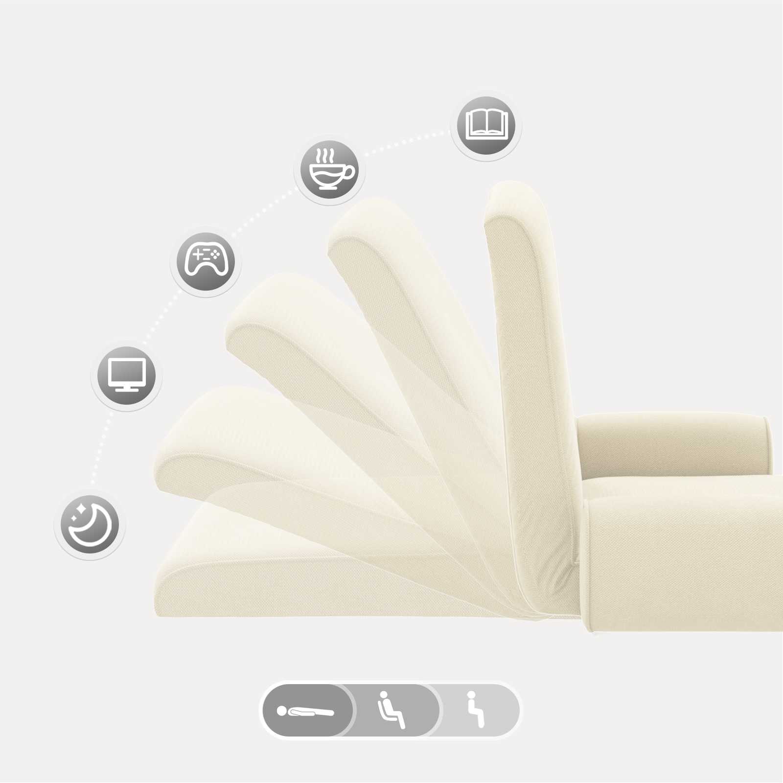 vidaXL Vloerstoel Crème 68 x 51 x 56 cm Grove Fluweel