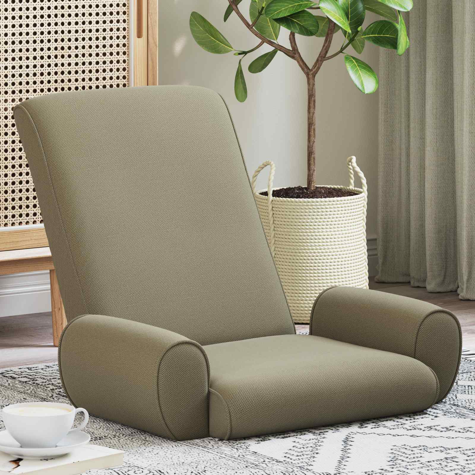 vidaXL Vloerstoel Crème 68 x 51 x 56 cm Grove Fluweel