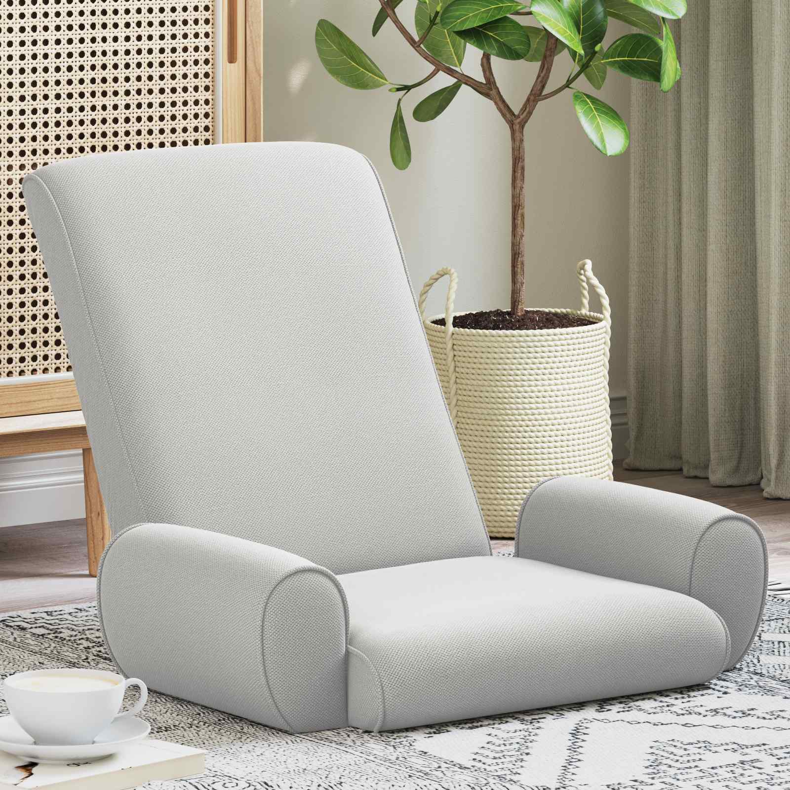 vidaXL Vloerstoel Crème 68 x 51 x 56 cm Grove Fluweel