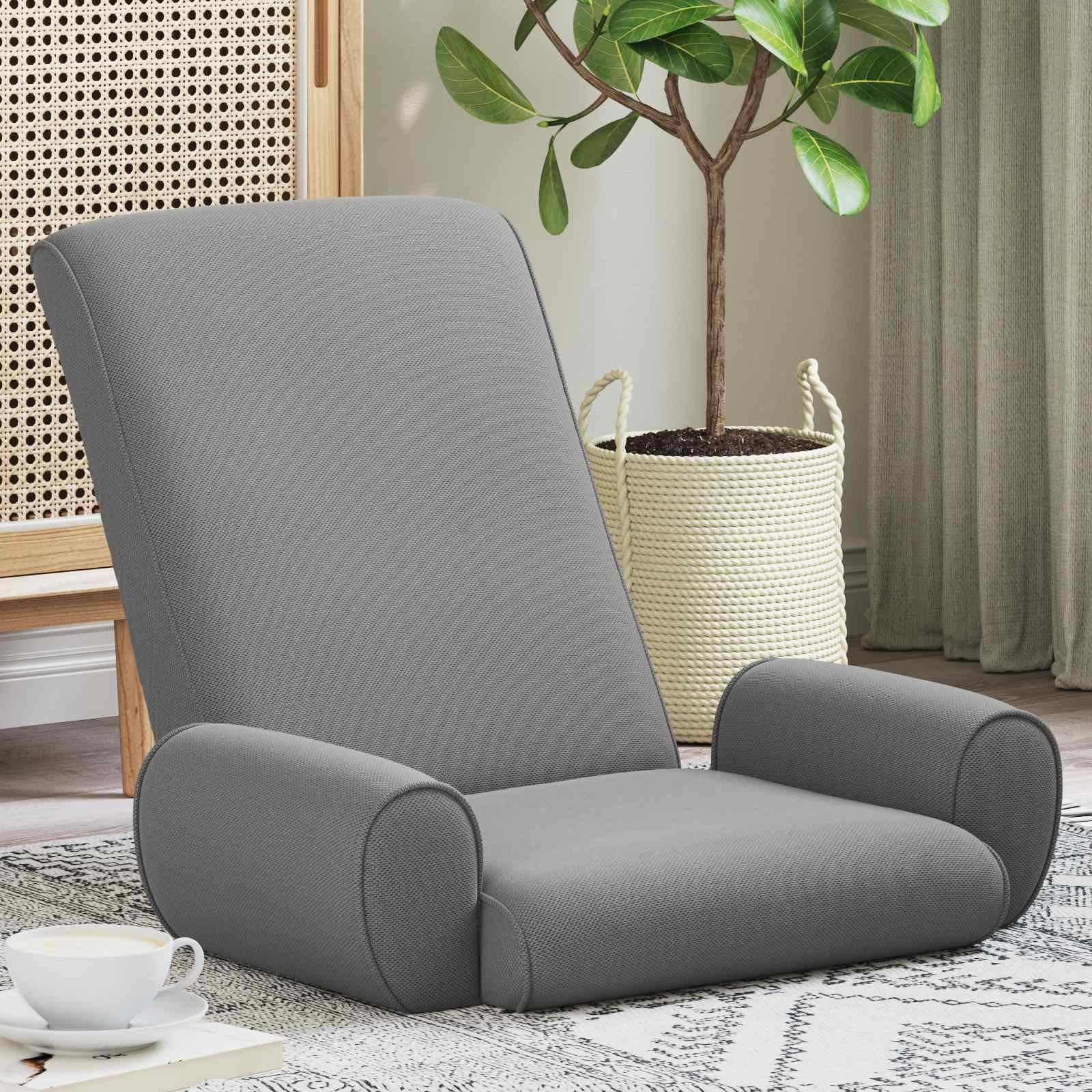 vidaXL Vloerstoel Crème 68 x 51 x 56 cm Grove Fluweel