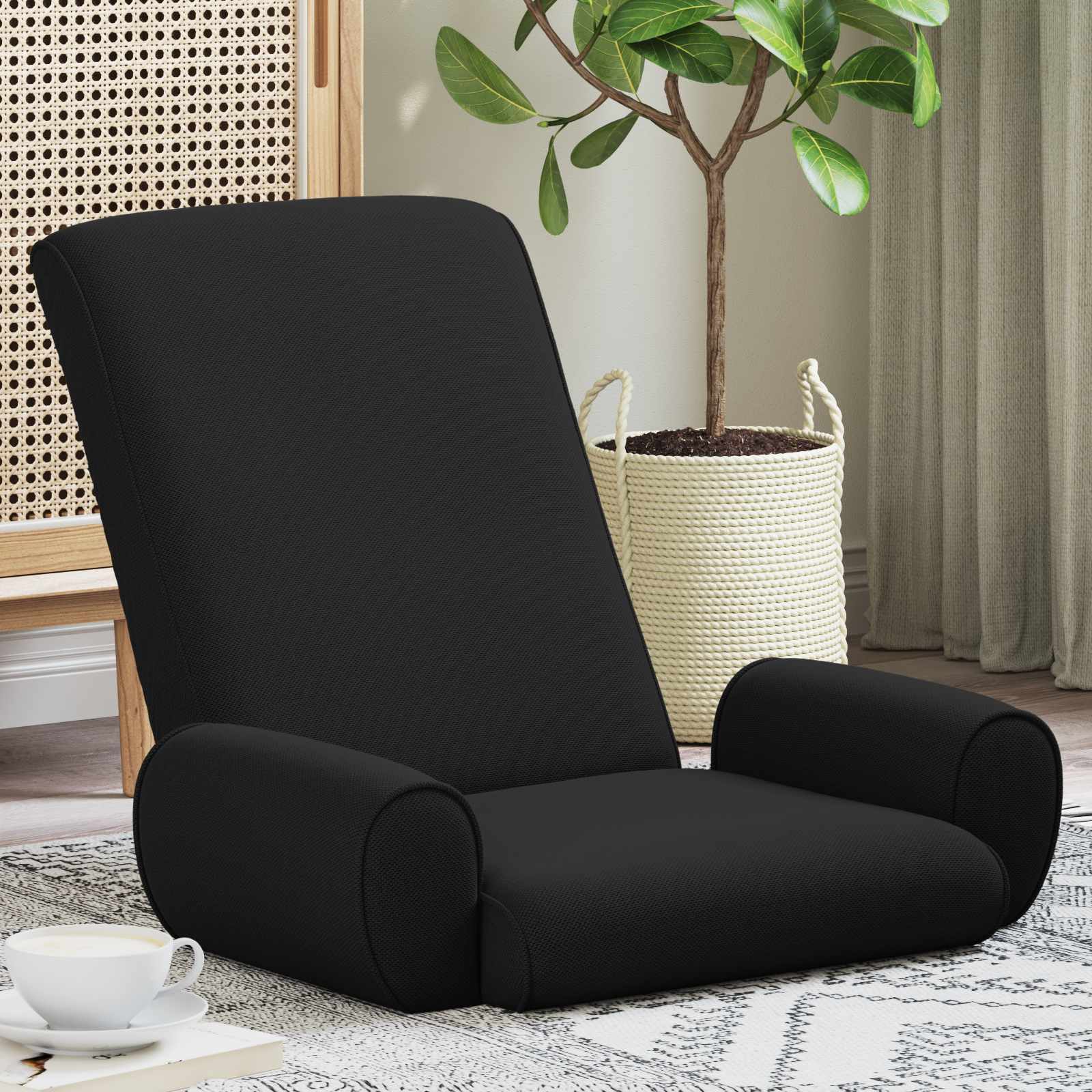 vidaXL Vloerstoel Crème 68 x 51 x 56 cm Grove Fluweel