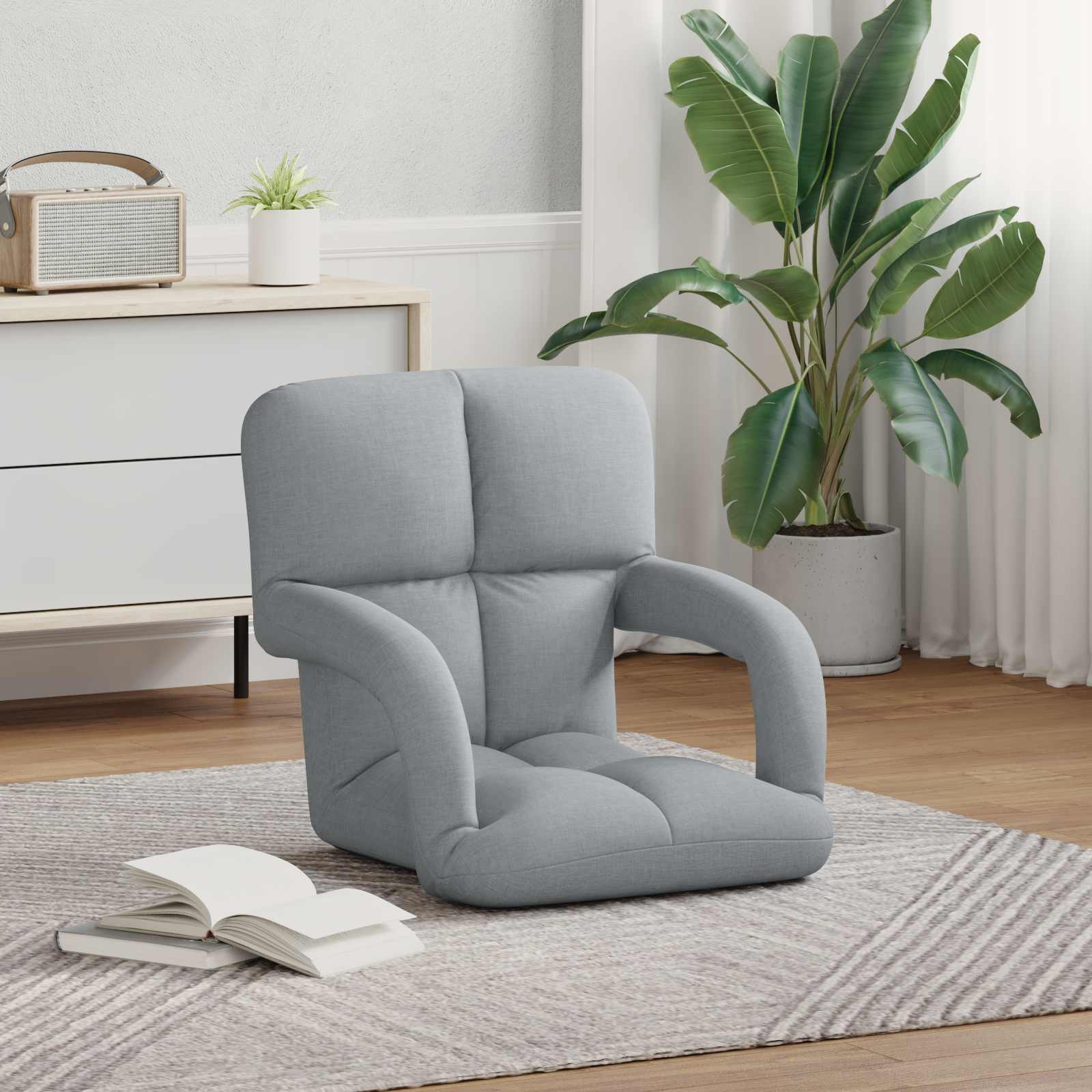 vidaXL Verstelbare vlo stoelen Lichtgrijs 58 x 62 x 58 cm Stof