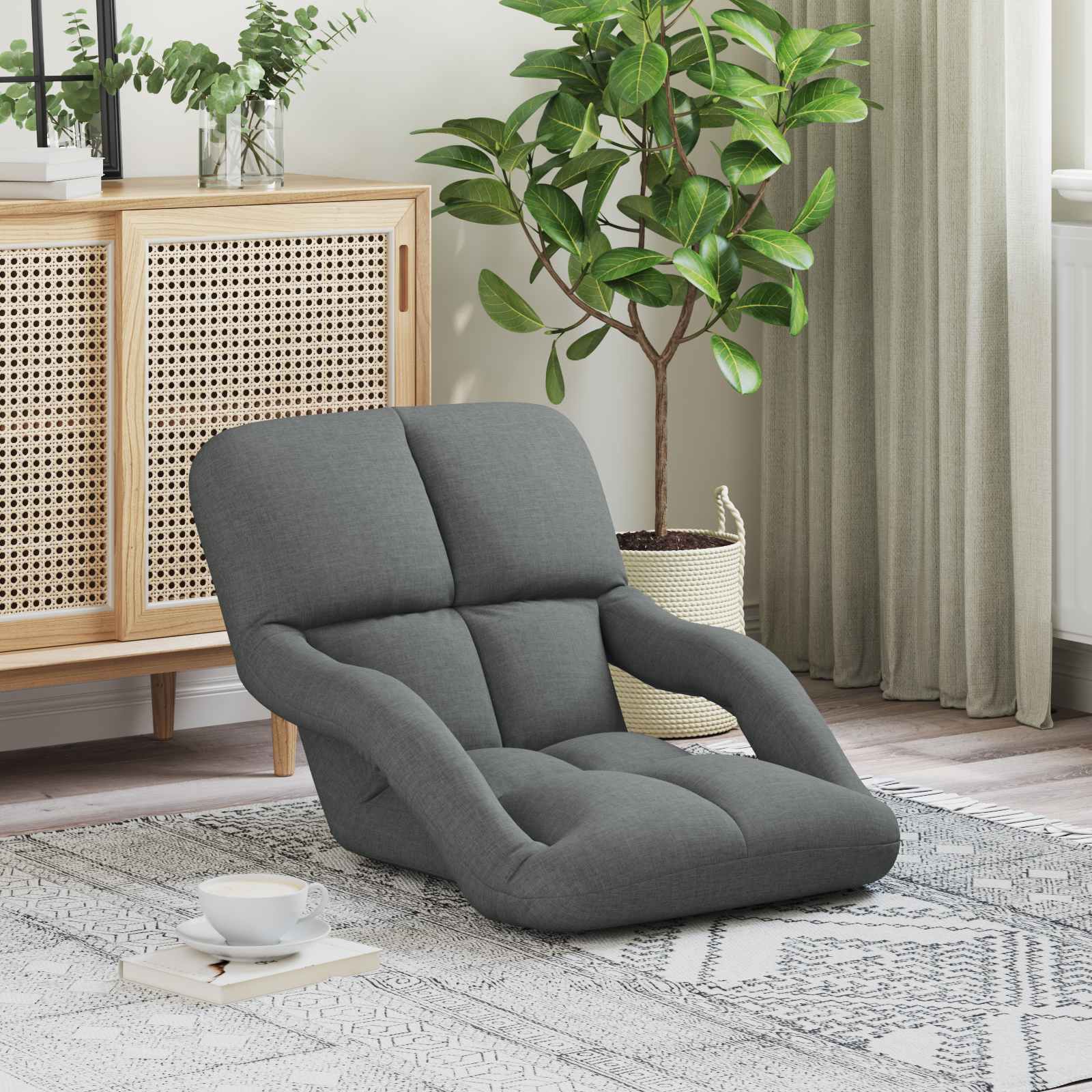 vidaXL Verstelbare vlo stoelen Lichtgrijs 58 x 62 x 58 cm Stof