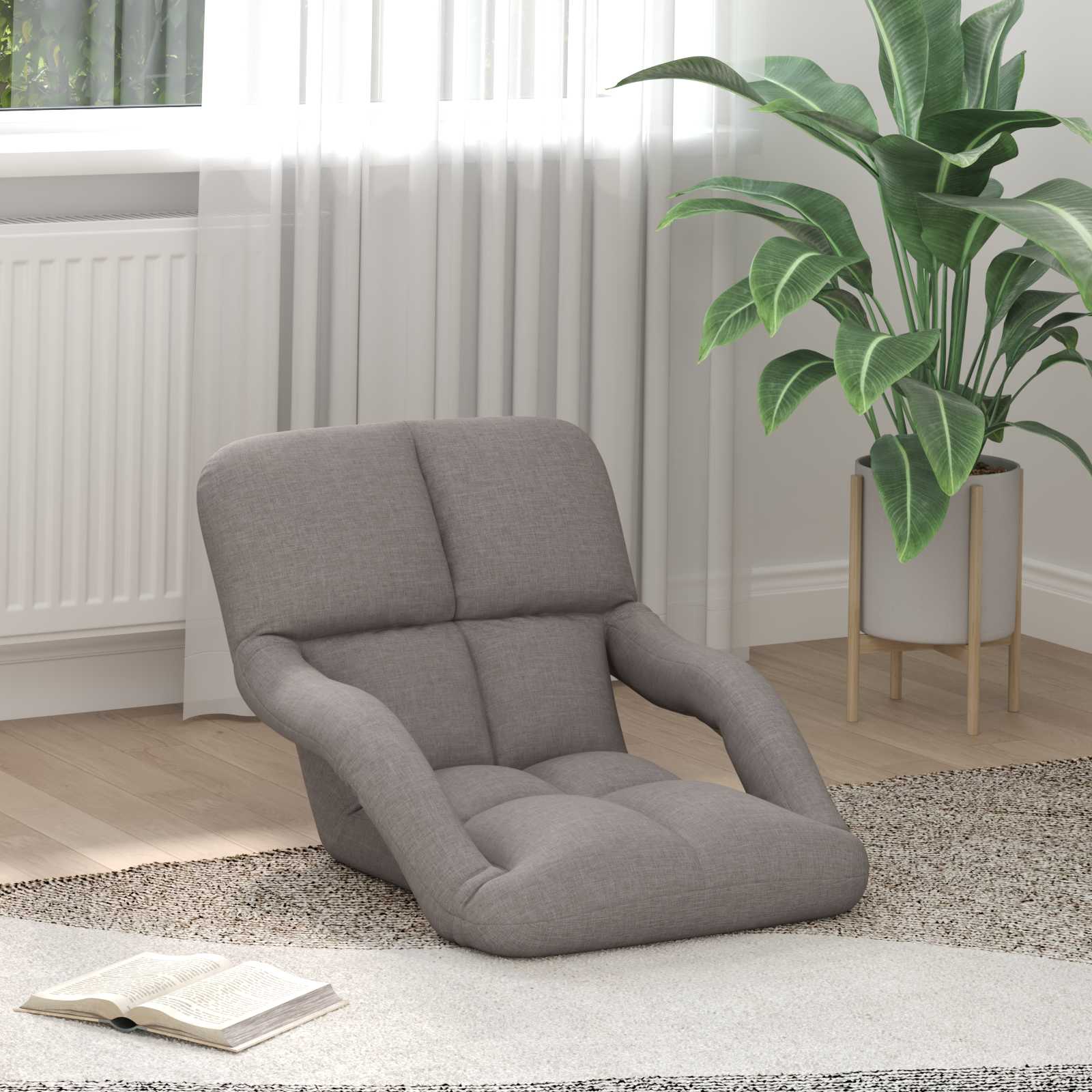 vidaXL Verstelbare vlo stoelen Lichtgrijs 58 x 62 x 58 cm Stof