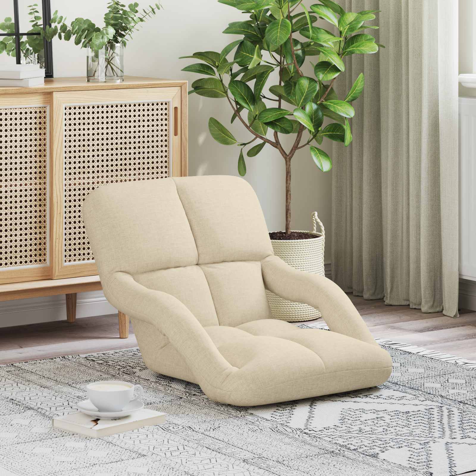 vidaXL Verstelbare vlo stoelen Lichtgrijs 58 x 62 x 58 cm Stof