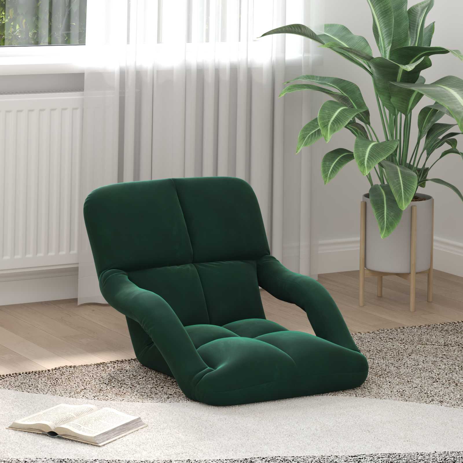 vidaXL Vloerstoel Lichtgrijs 58 x 62 x 58 cm Fluweel