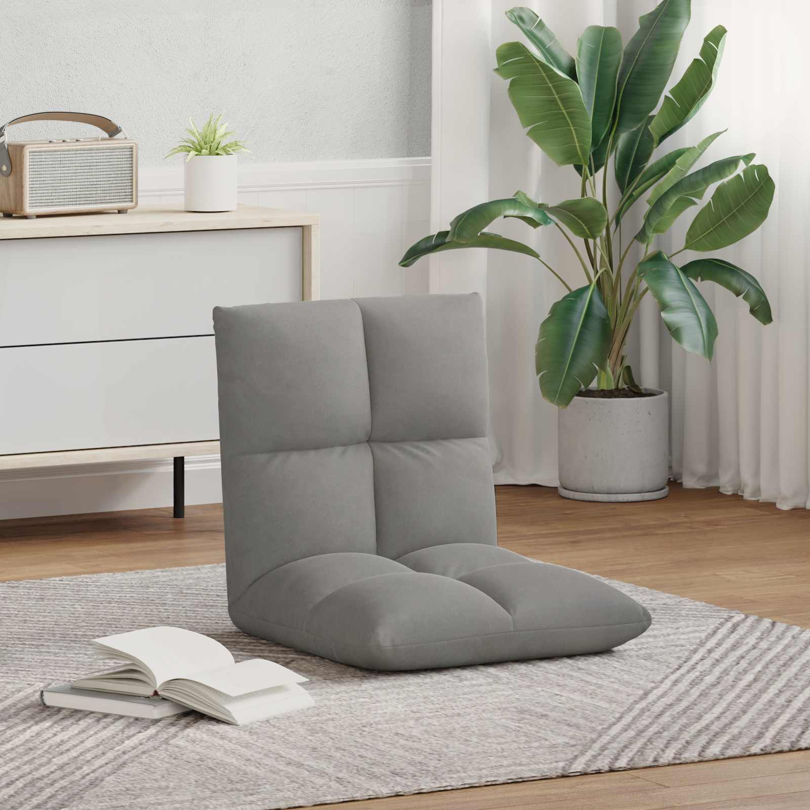 vidaXL Vloerstoel Donkergrijs 50 x 61 x 57 cm Fluweel