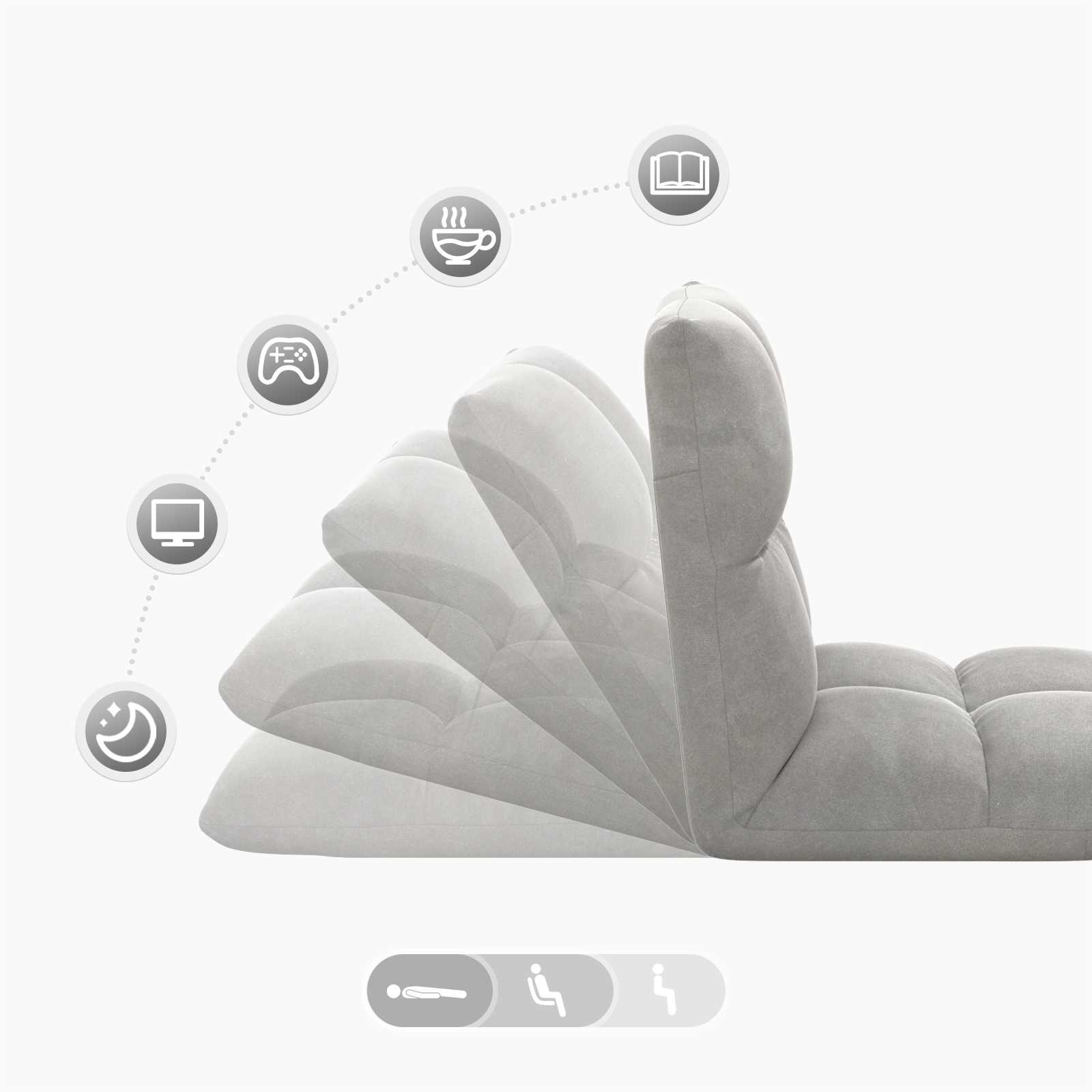 vidaXL Vloerstoel Donkergrijs 50 x 61 x 57 cm Fluweel
