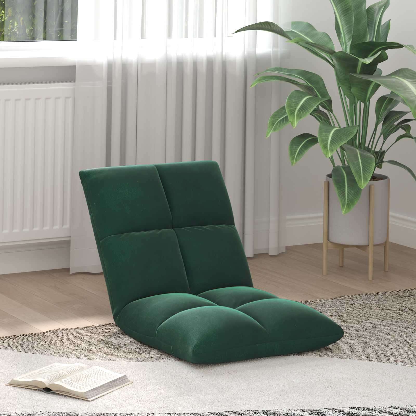 vidaXL Vloerstoel Donkergrijs 50 x 61 x 57 cm Fluweel