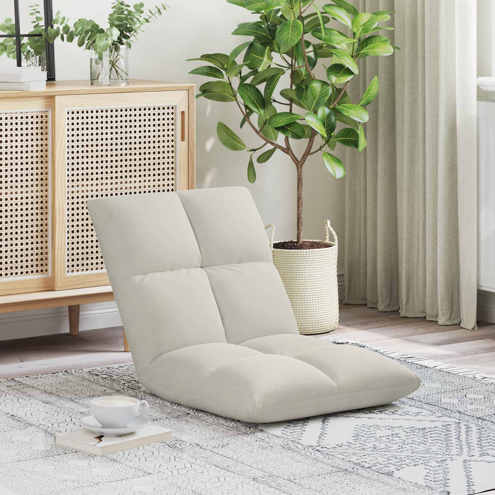 vidaXL Vloerstoel Donkergrijs 50 x 61 x 57 cm Fluweel