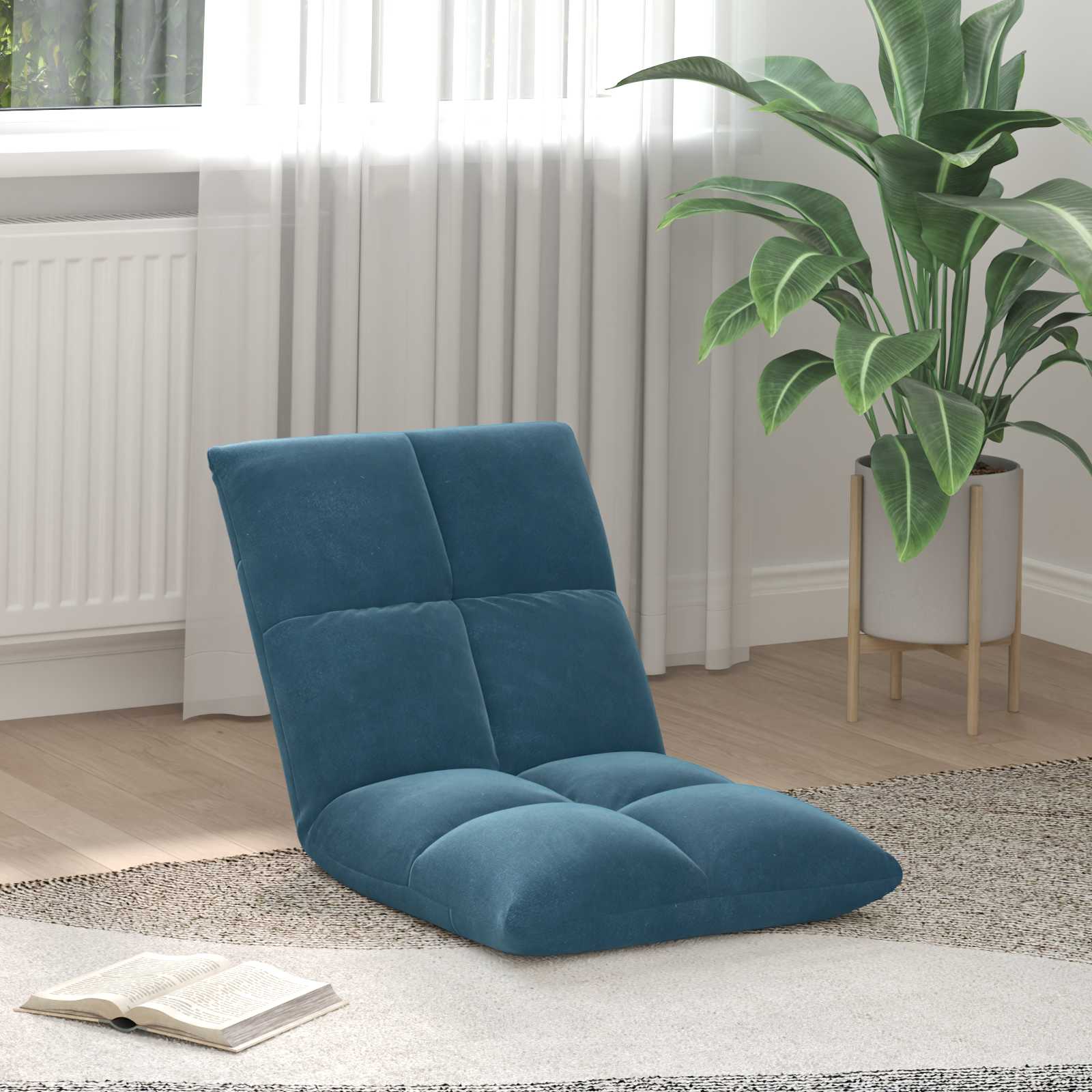 vidaXL Vloerstoel Donkergrijs 50 x 61 x 57 cm Fluweel