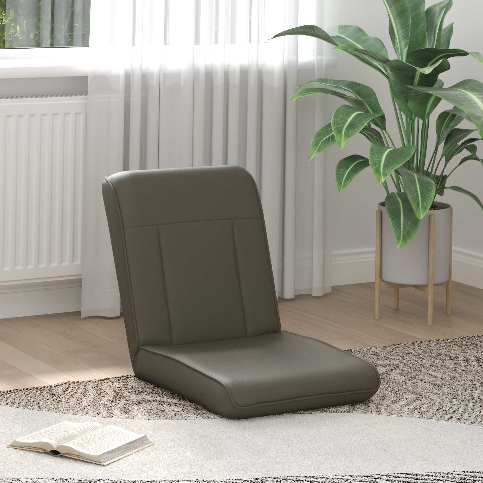 vidaXL Vloerstoel Crème 50 x 73 x 60 cm Nep Leer
