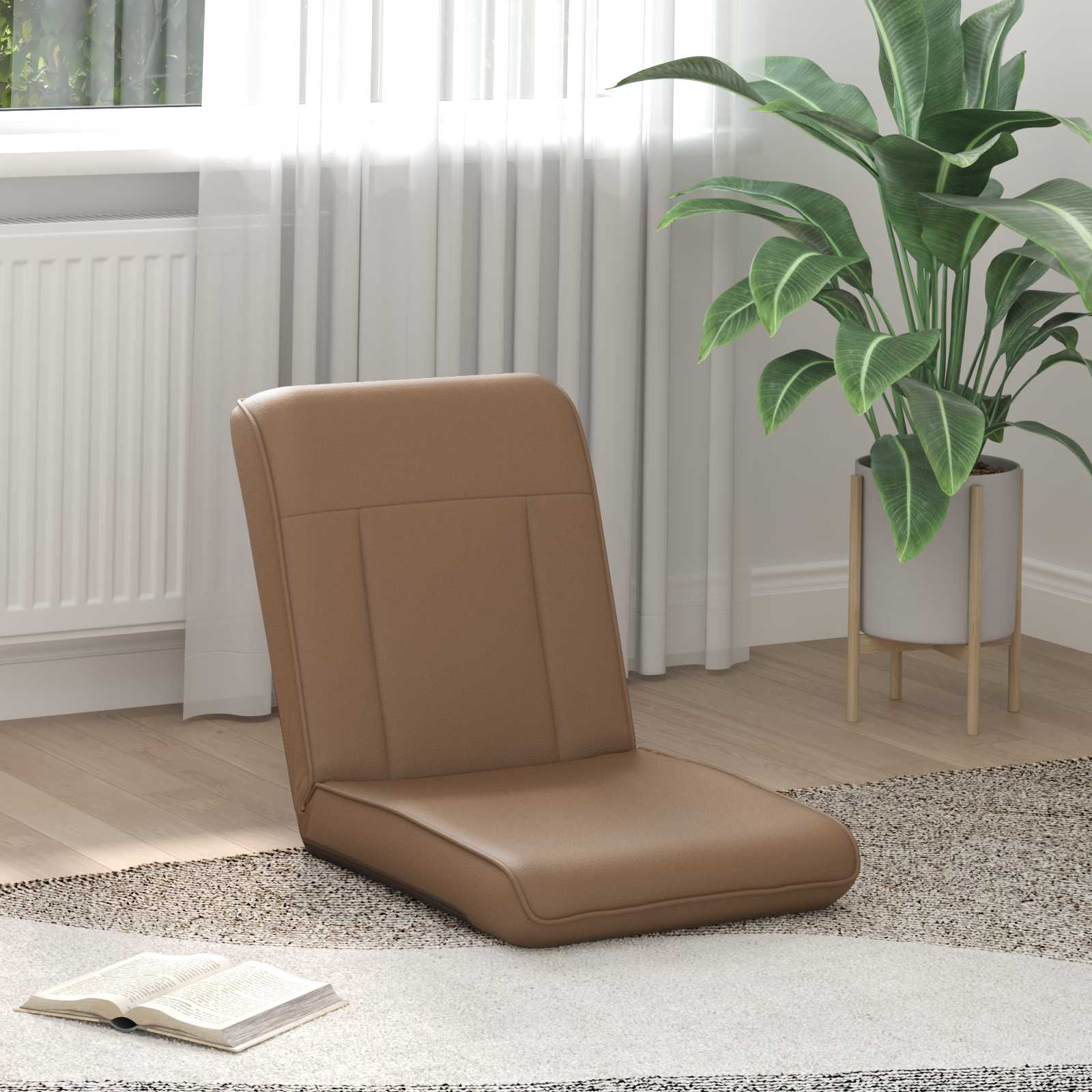 vidaXL Vloerstoel Crème 50 x 73 x 60 cm Nep Leer