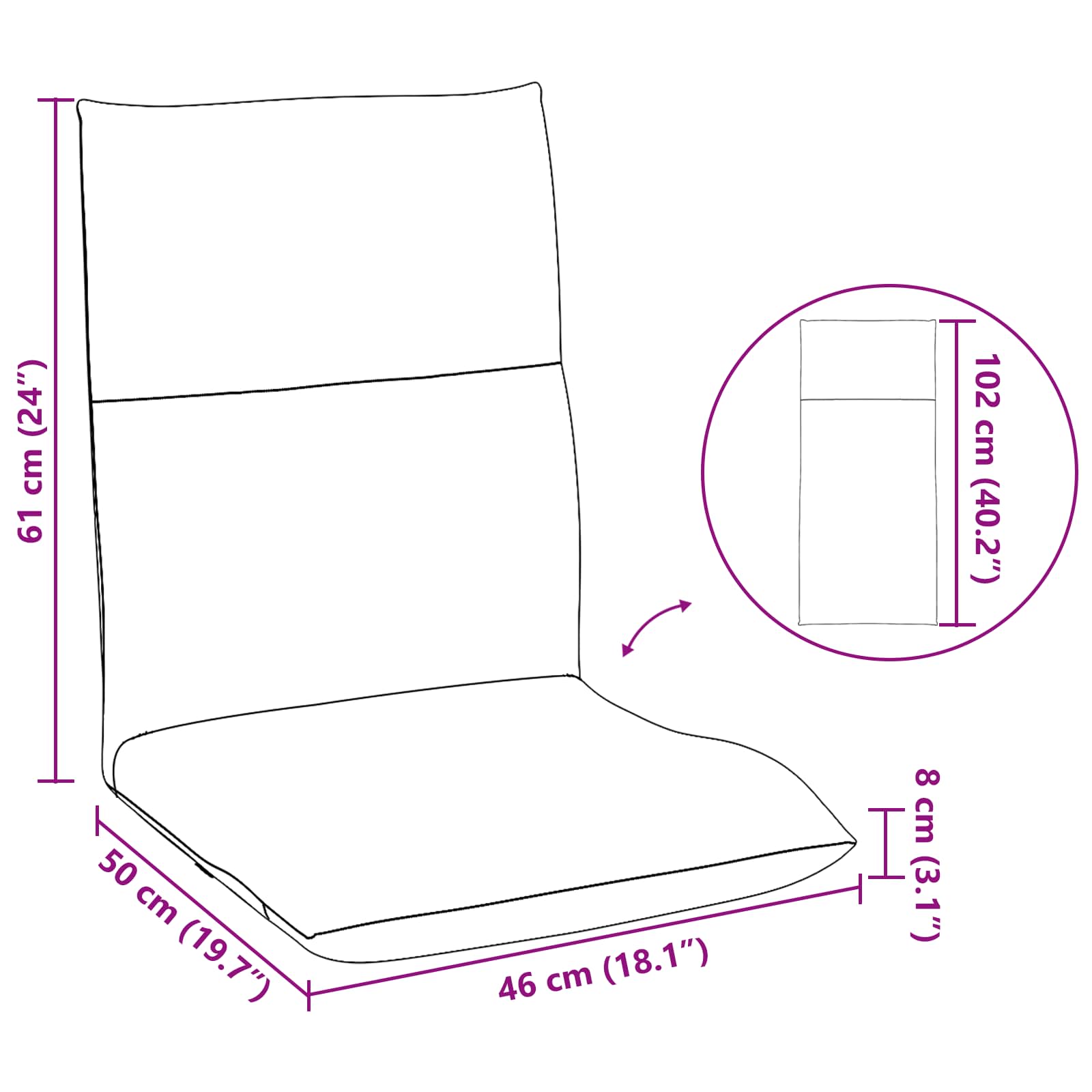 vidaXL Vloerstoel Lichtgrijs 46 x 50 x 61 cm Fluweel