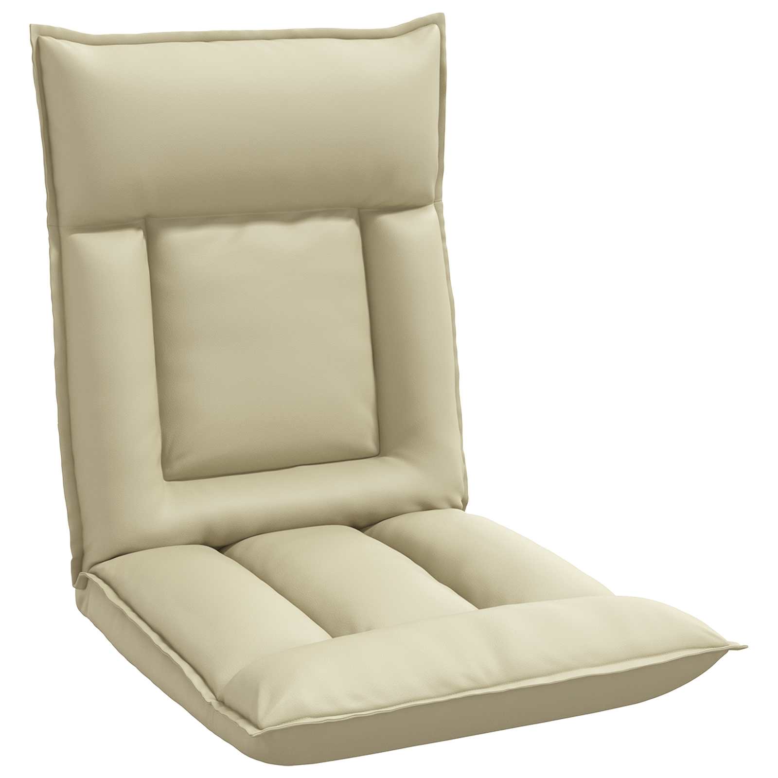 vidaXL Vloerstoel Crème 55 x 61 x 70 cm Nep Leer