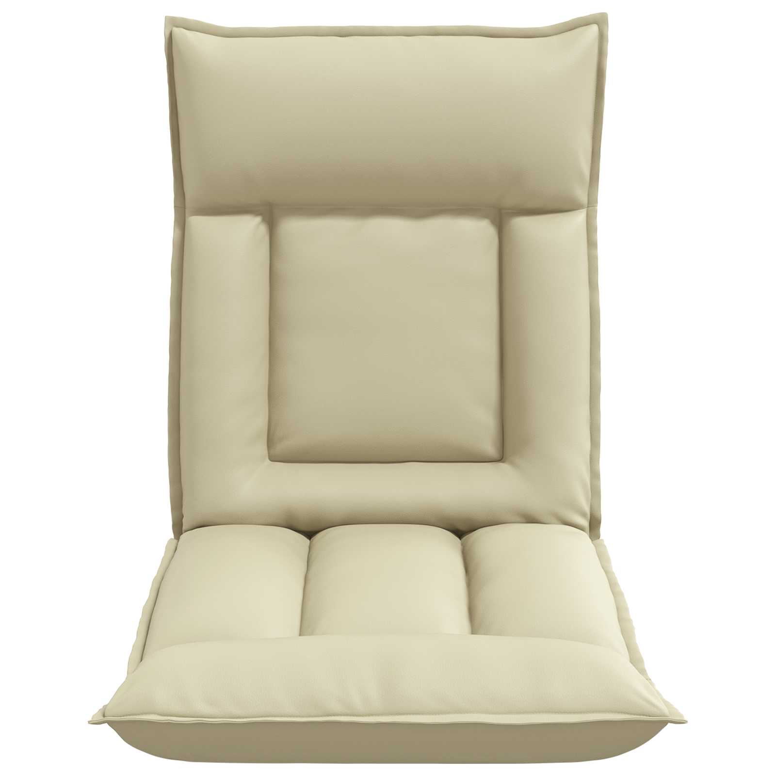 vidaXL Vloerstoel Crème 55 x 61 x 70 cm Nep Leer