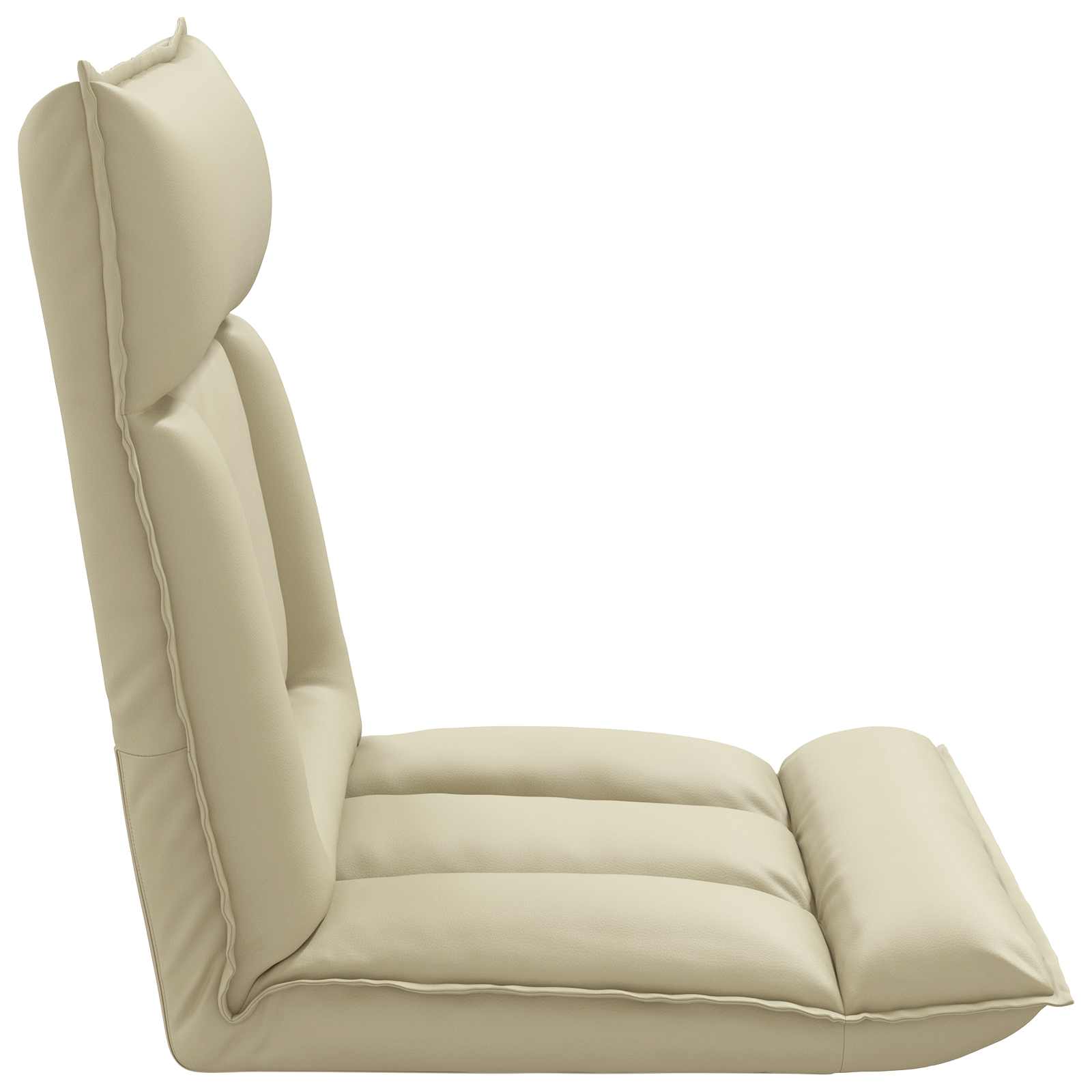 vidaXL Vloerstoel Crème 55 x 61 x 70 cm Nep Leer