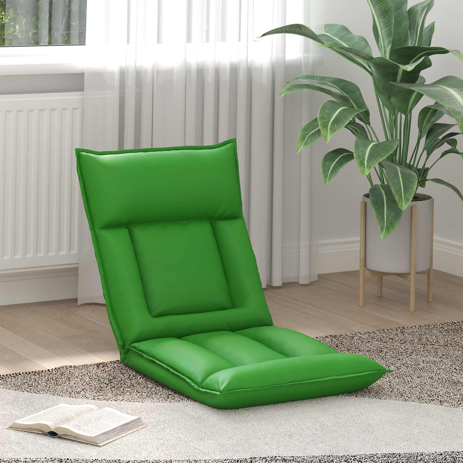 vidaXL Vloerstoel Crème 55 x 61 x 70 cm Nep Leer