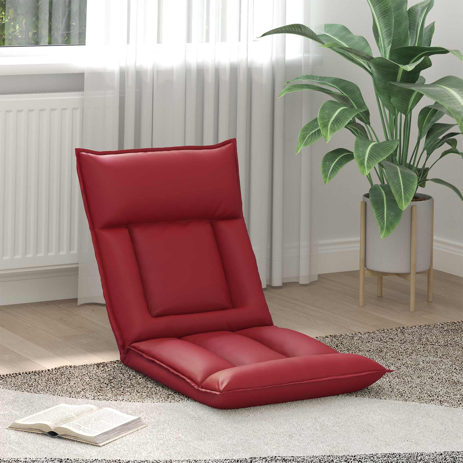 vidaXL Vloerstoel Crème 55 x 61 x 70 cm Nep Leer