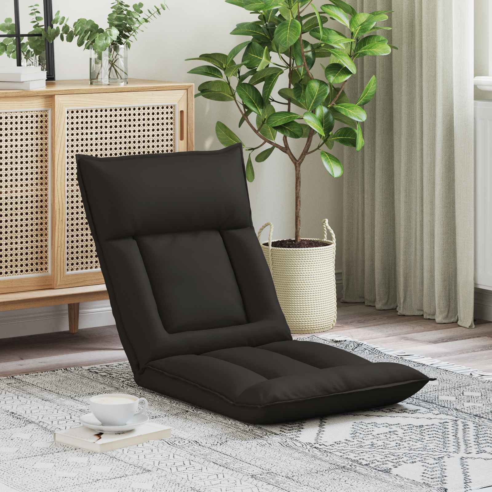 vidaXL Vloerstoel Crème 55 x 61 x 70 cm Nep Leer