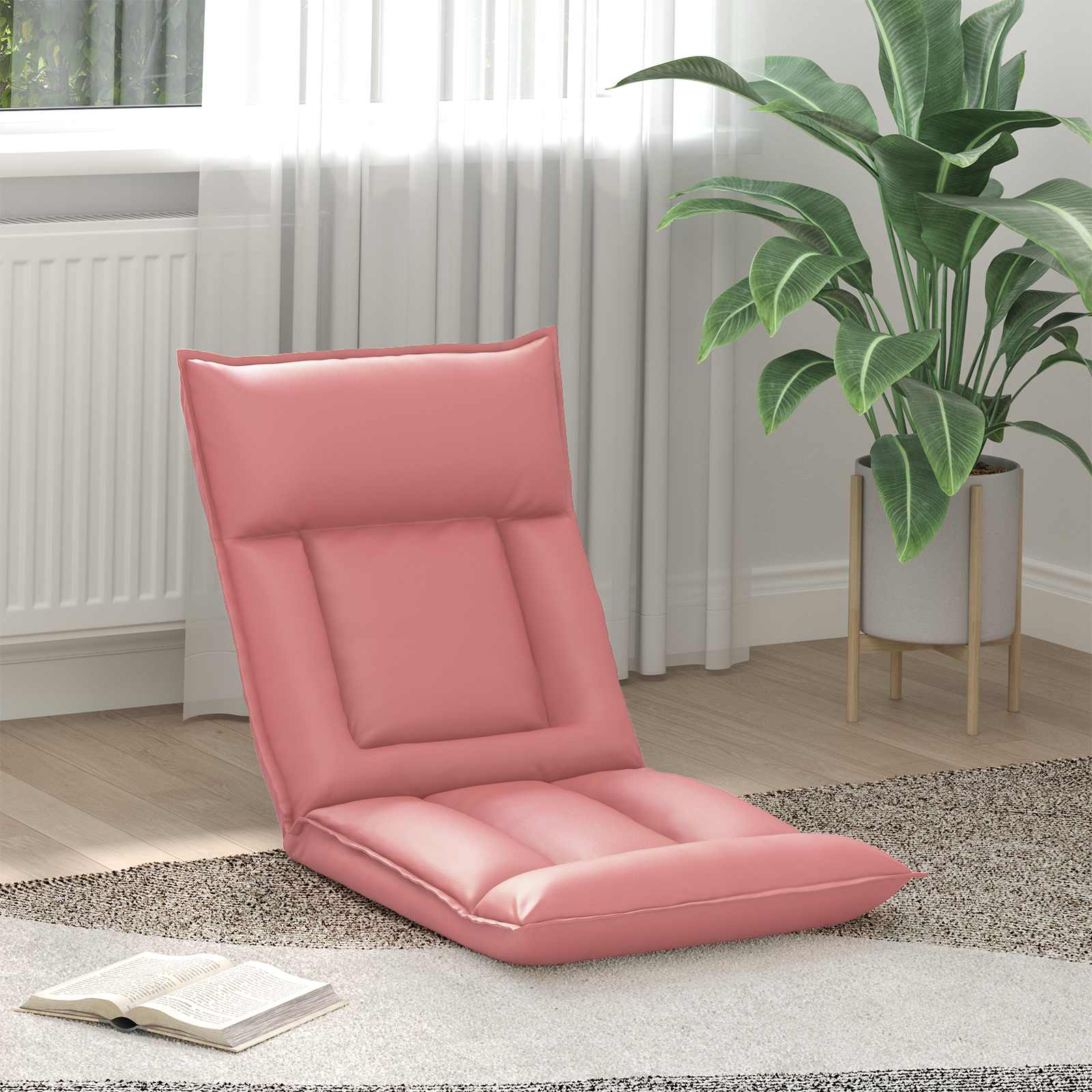 vidaXL Vloerstoel Crème 55 x 61 x 70 cm Nep Leer