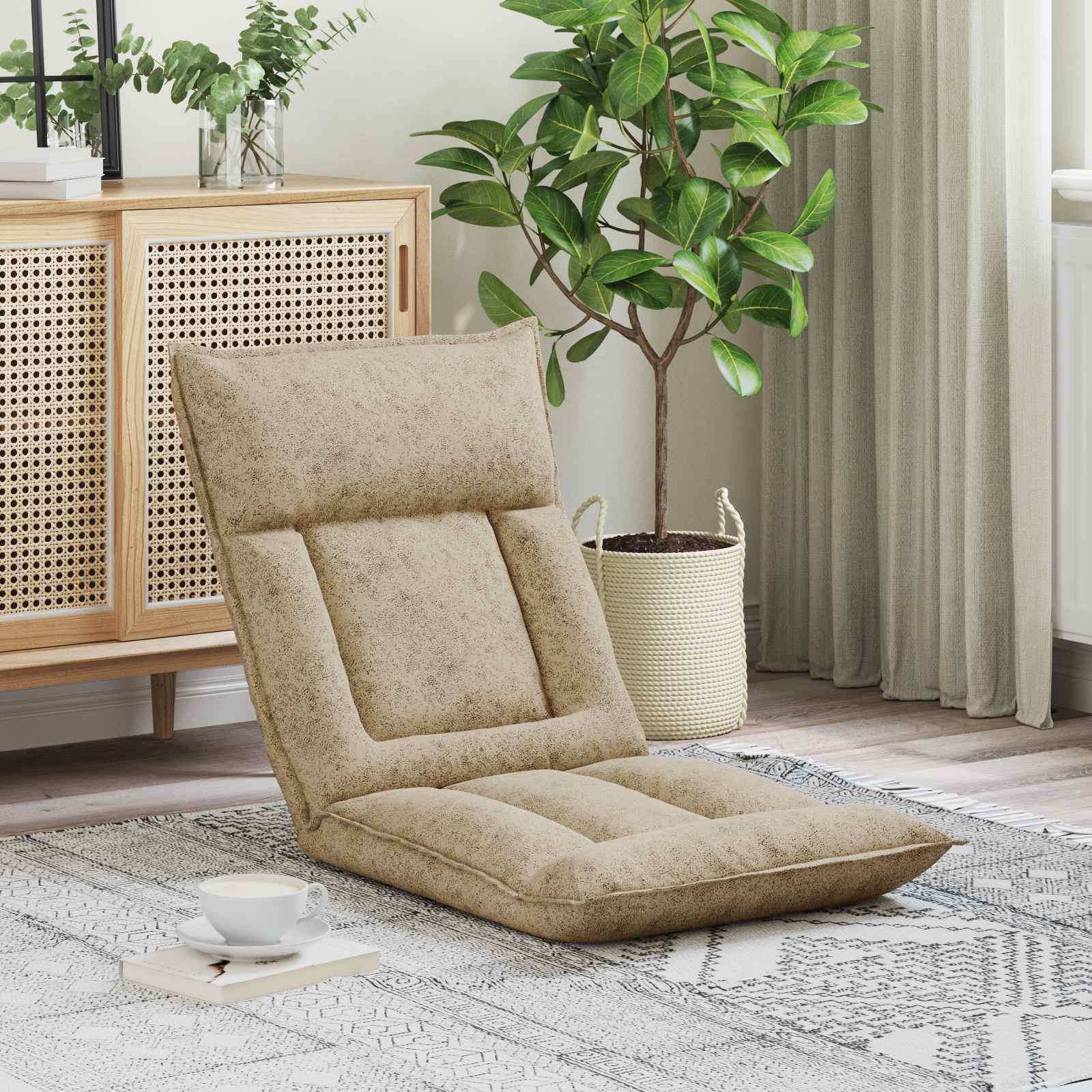 vidaXL Vloerstoel Bruin 55 x 61 x 70 cm Stof