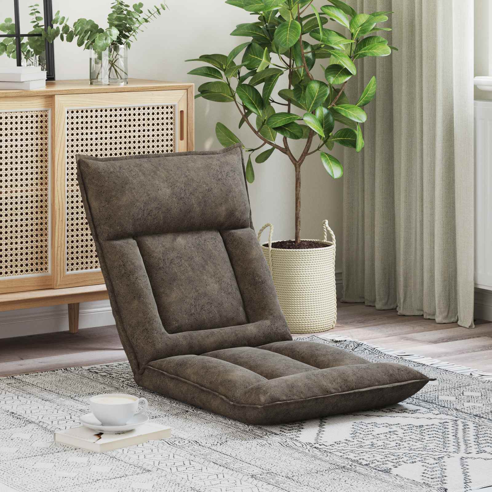 vidaXL Vloerstoel Bruin 55 x 61 x 70 cm Stof