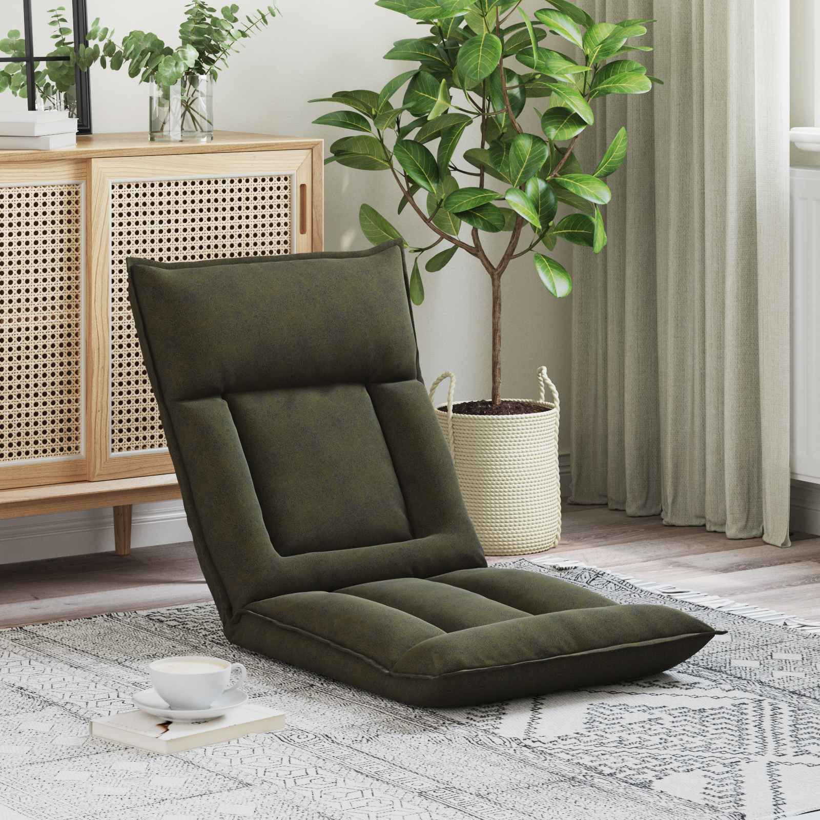 vidaXL Vloerstoel Bruin 55 x 61 x 70 cm Stof