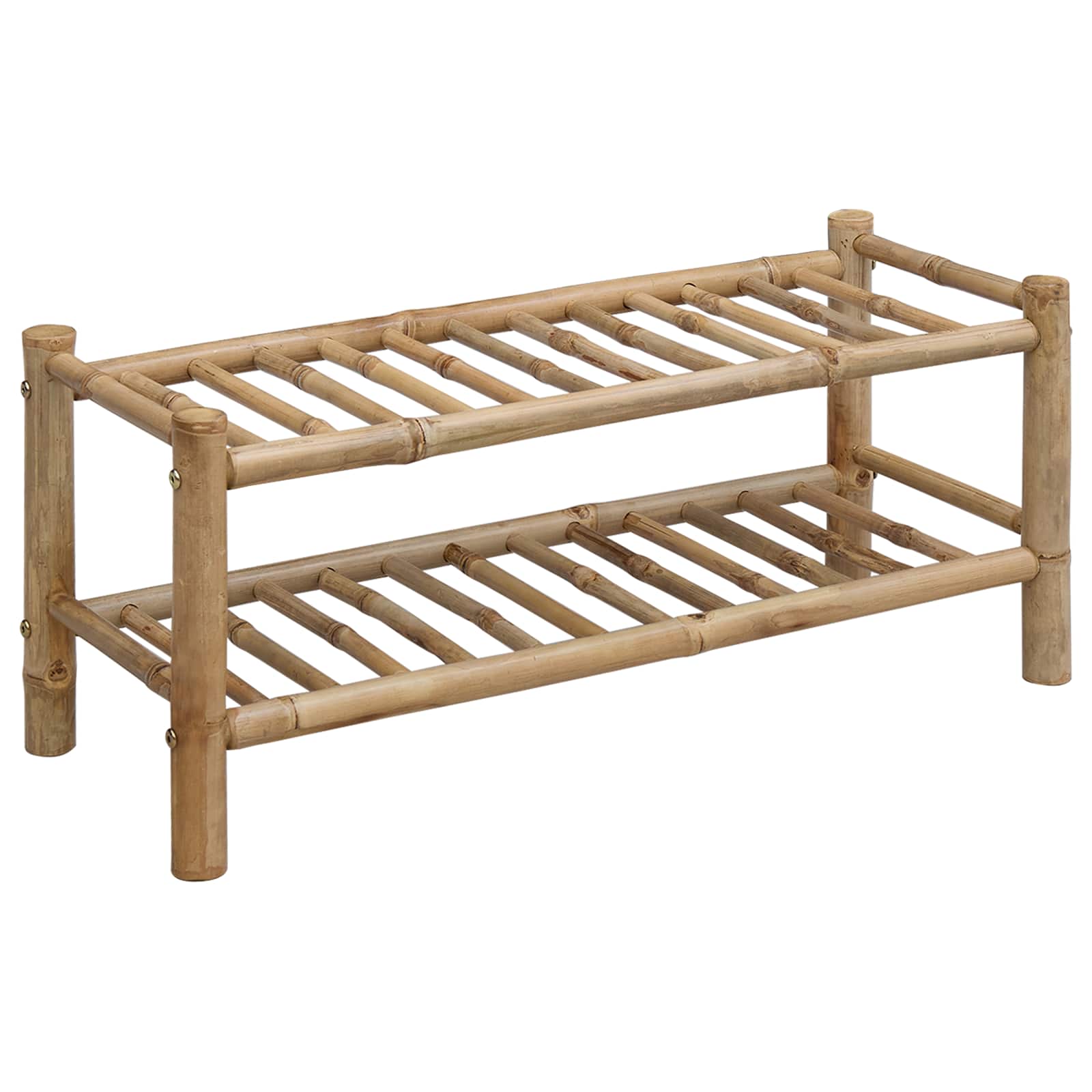 vidaXL Schoenenrek met plank met opslag Naturel 68 x 28 x 30 cm Bamboe