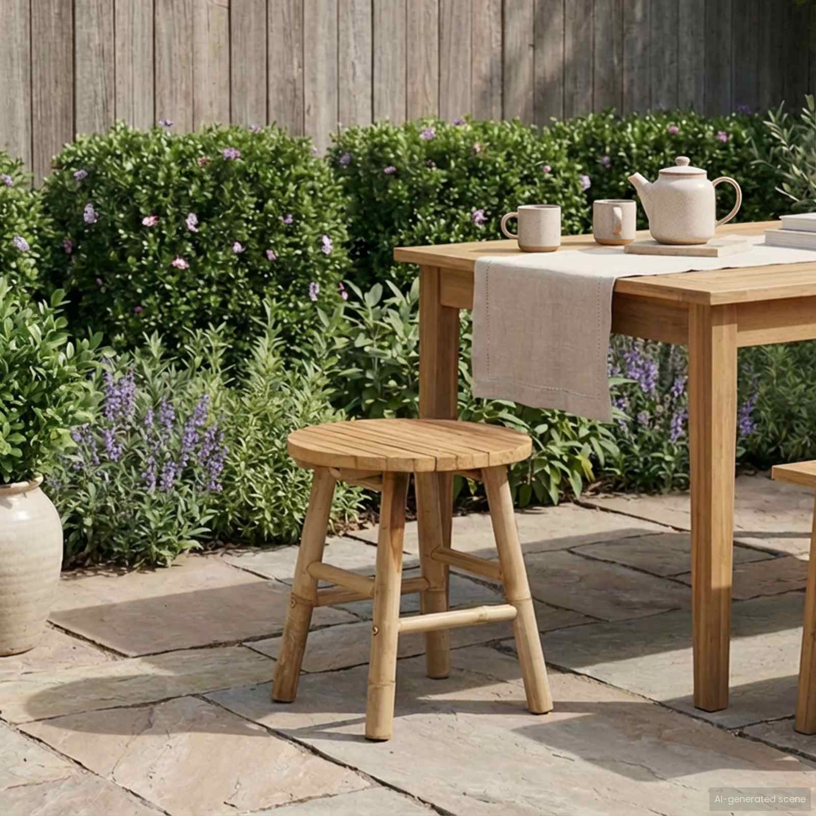vidaXL Tuin kruk Naturel Ø 38 x 42 cm Bamboe