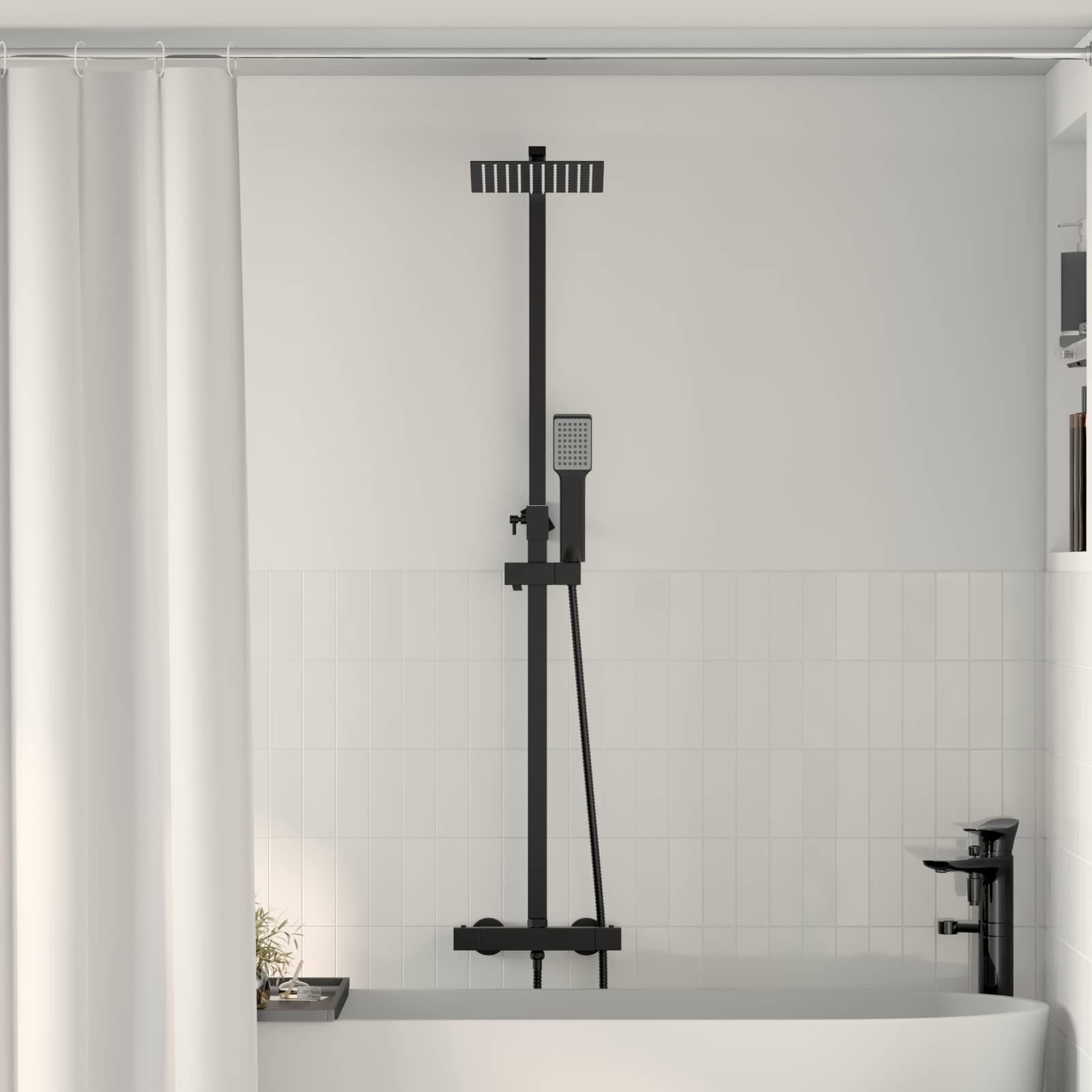 vidaXL Thermostatisch Douchesysteem Set Messing en Roestvrij staal