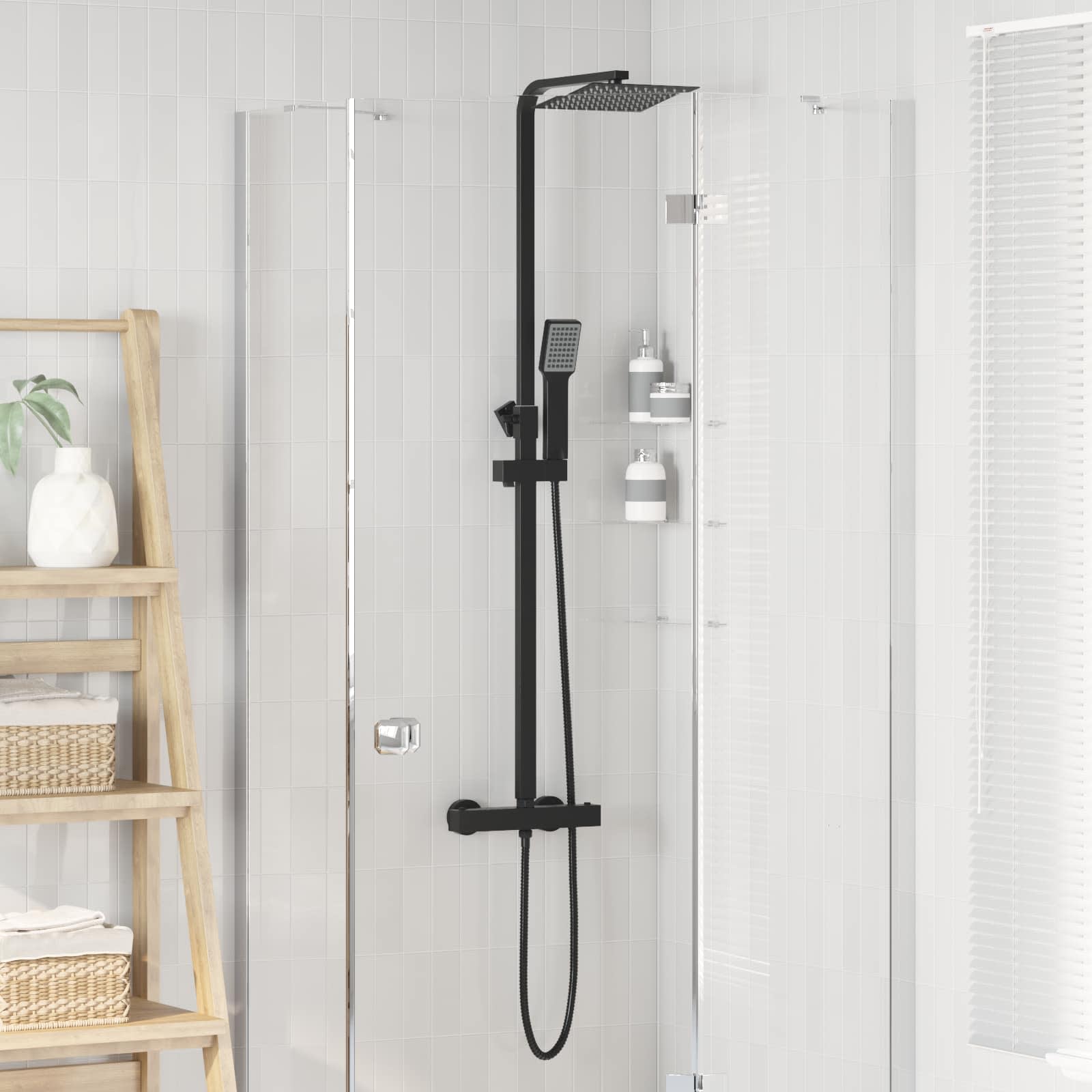 vidaXL Thermostatisch Douchesysteem Set Messing en Roestvrij staal