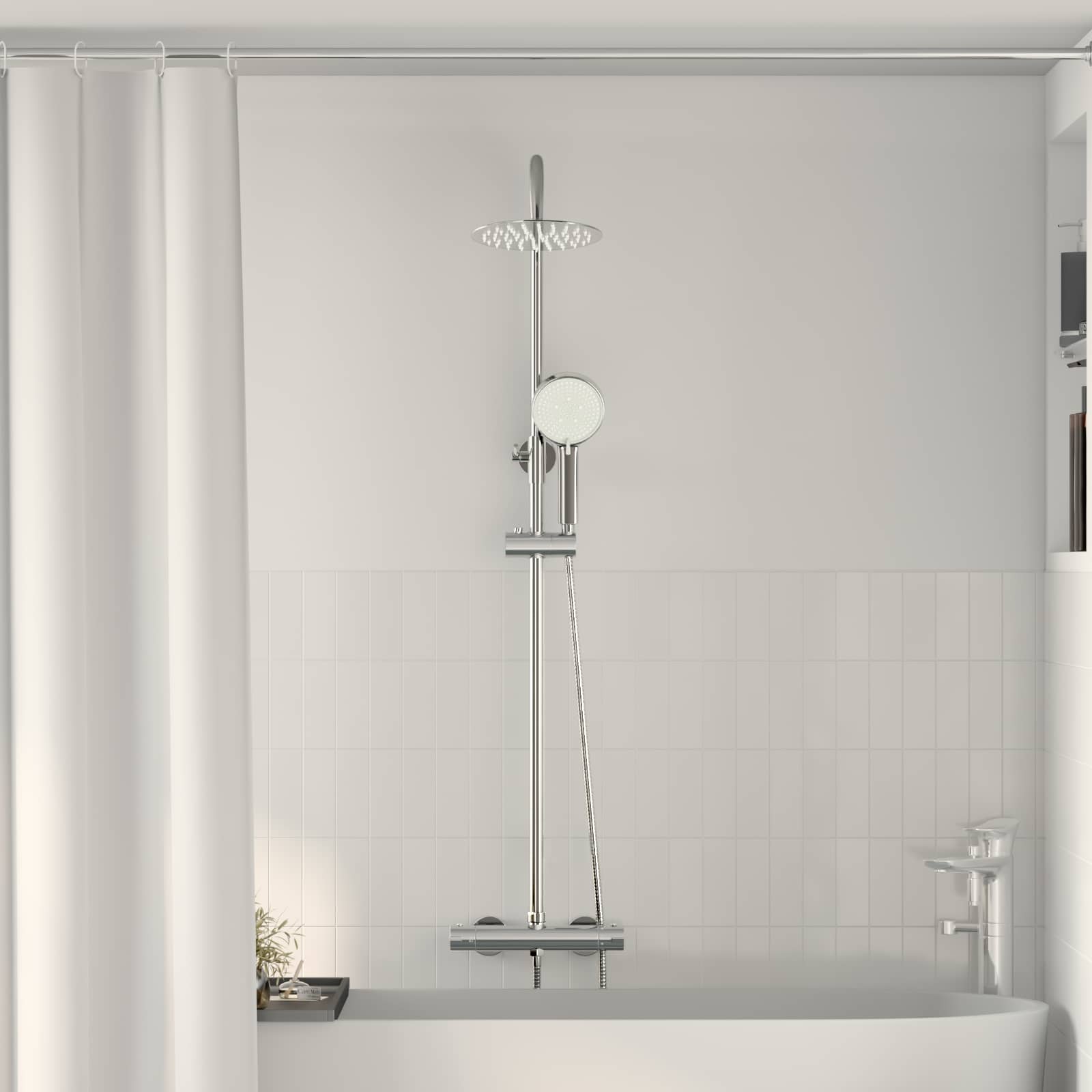 vidaXL Thermostatisch Douchesysteem Set Messing en Roestvrij staal