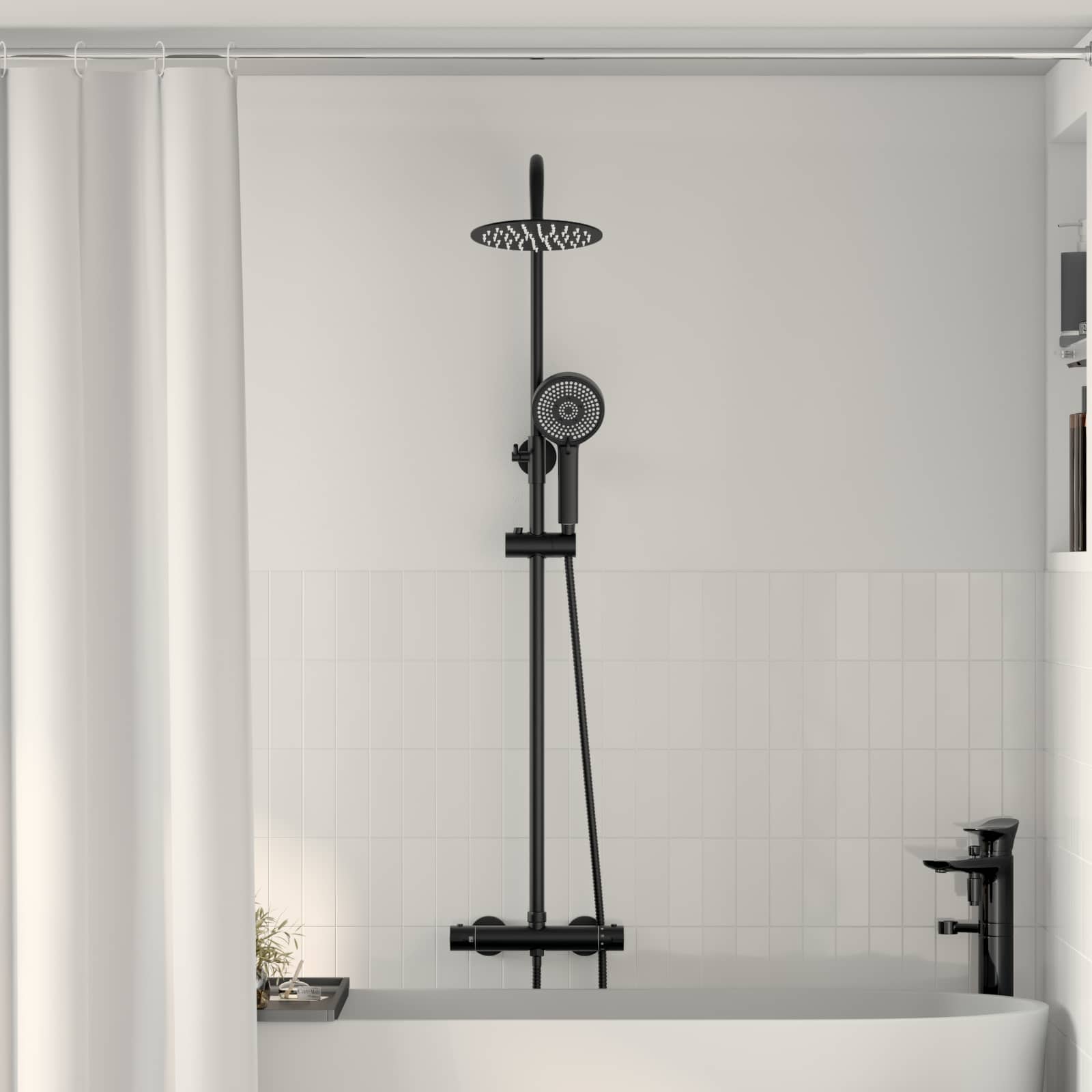 vidaXL Thermostatisch Douchesysteem Set Messing en Roestvrij staal