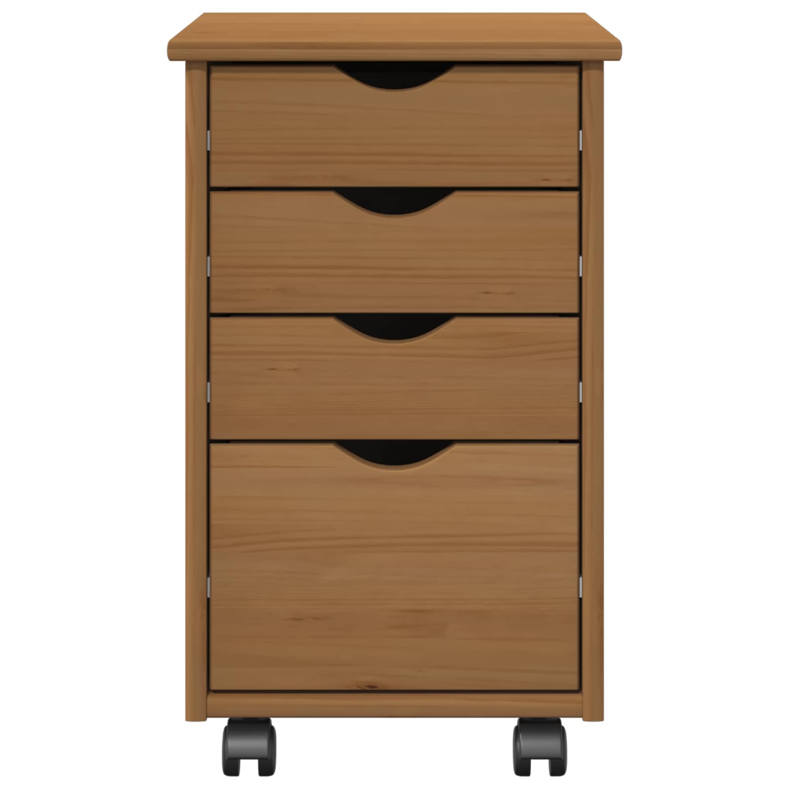 vidaXL Rolling Kast met wiel Wit 34 x 39 x 56 cm Massief Vurenhout
