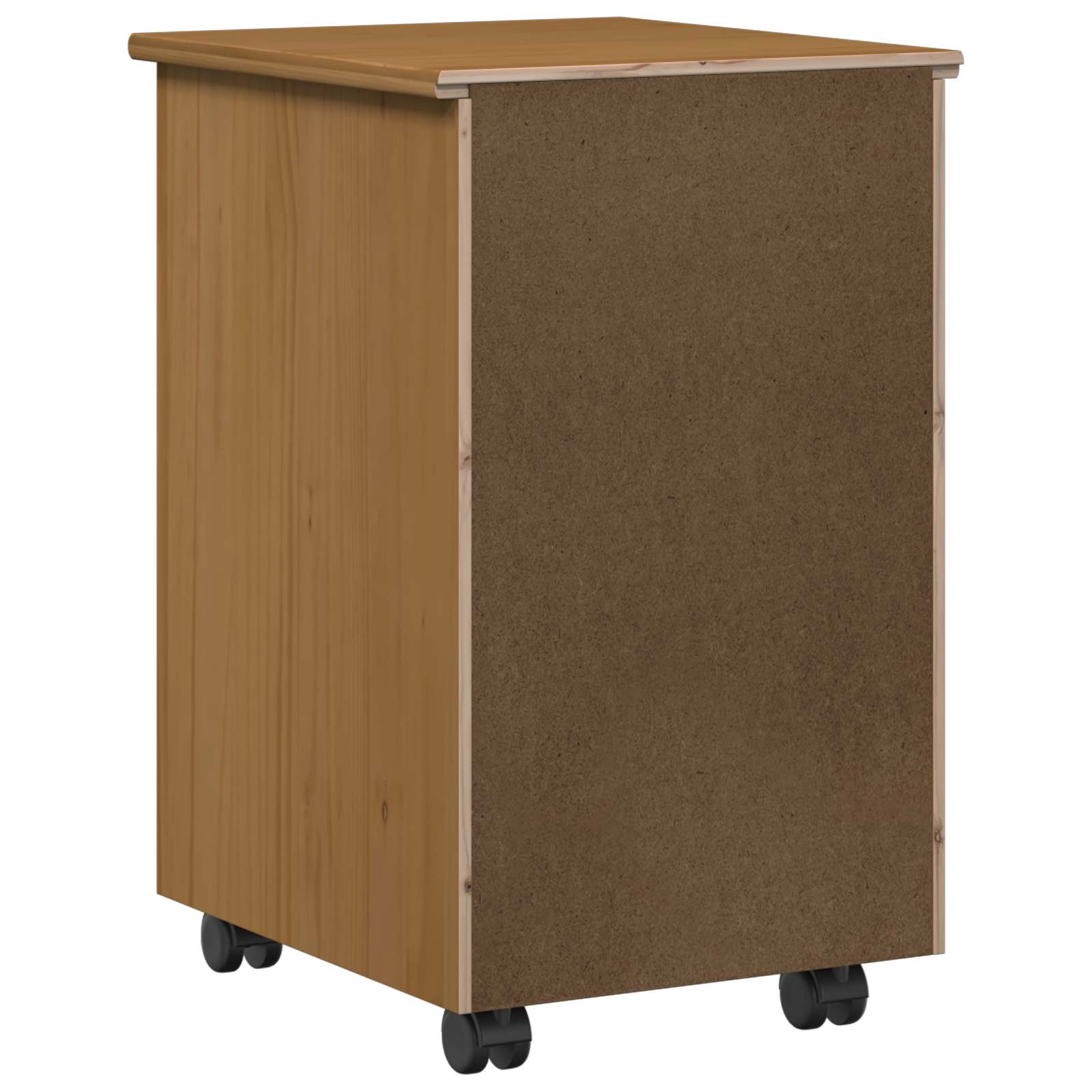 vidaXL Rolling Kast met wiel Wit 34 x 39 x 56 cm Massief Vurenhout