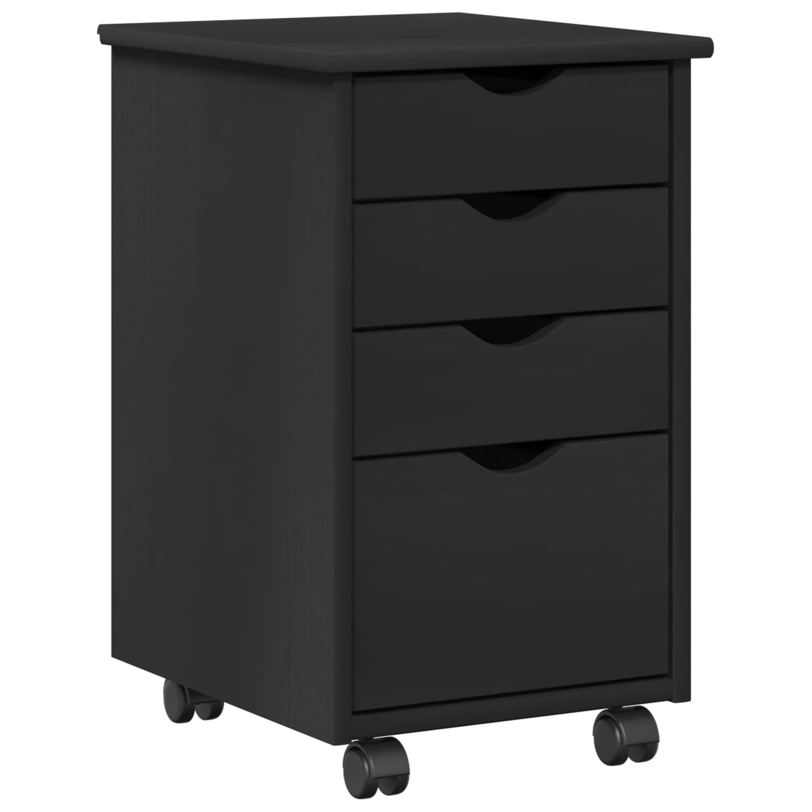 vidaXL Rolling Kast met wiel Wit 34 x 39 x 56 cm Massief Vurenhout