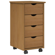 vidaXL Rolling Kast Honingbruin 34 x 39 x 65,5 cm Massief Vurenhout