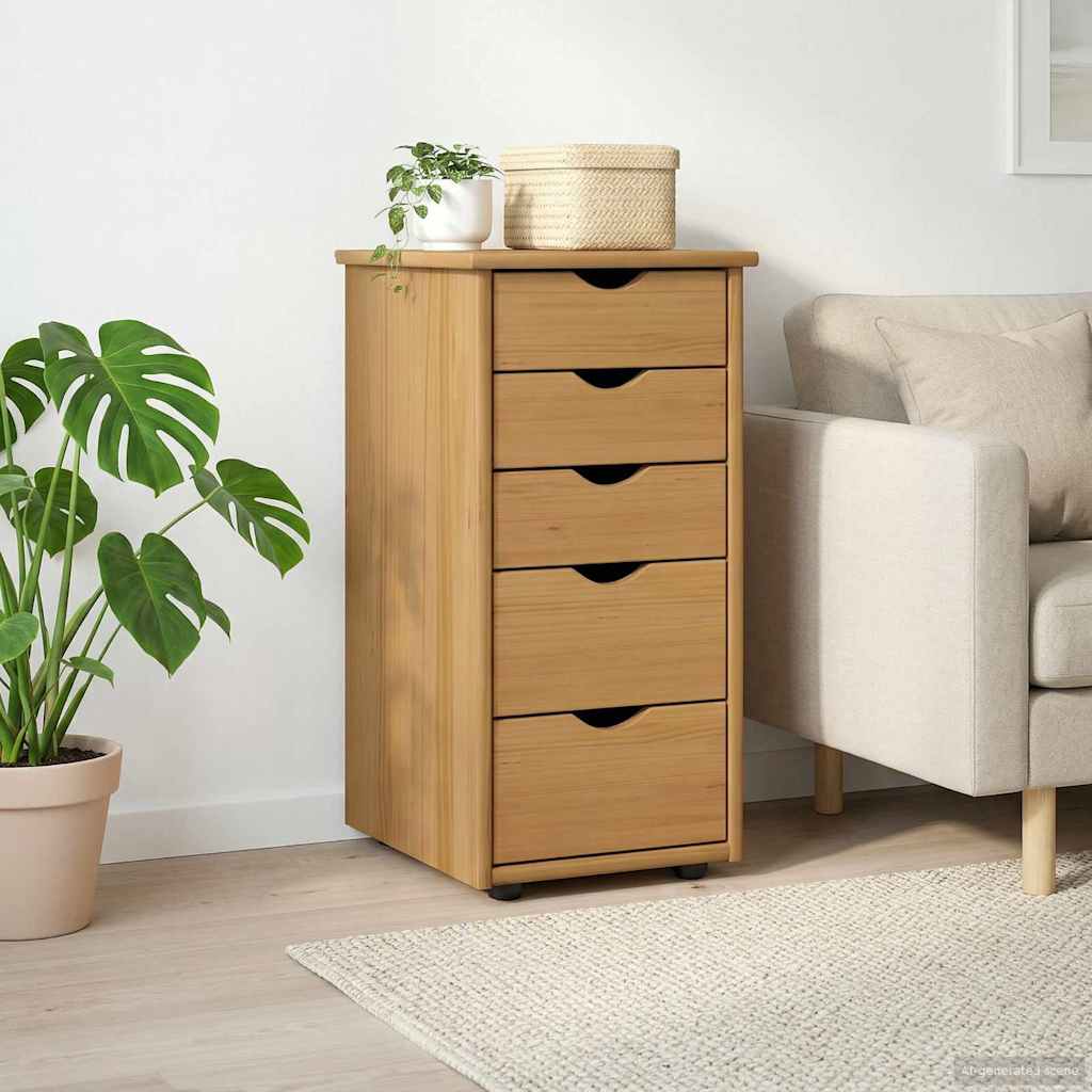 vidaXL Kast Honingbruin 34 x 39 x 61,5 cm Massief Vurenhout