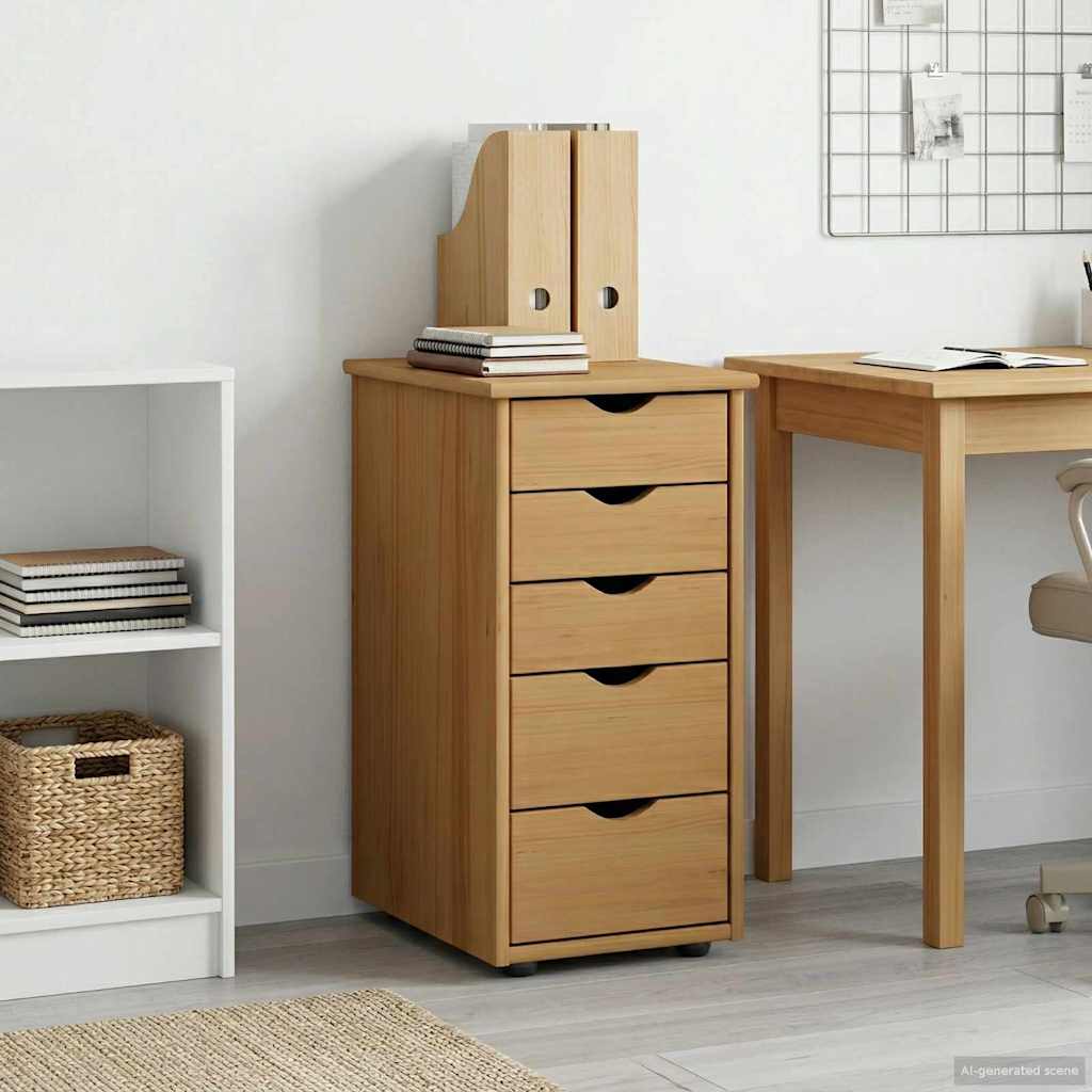 vidaXL Kast Honingbruin 34 x 39 x 61,5 cm Massief Vurenhout