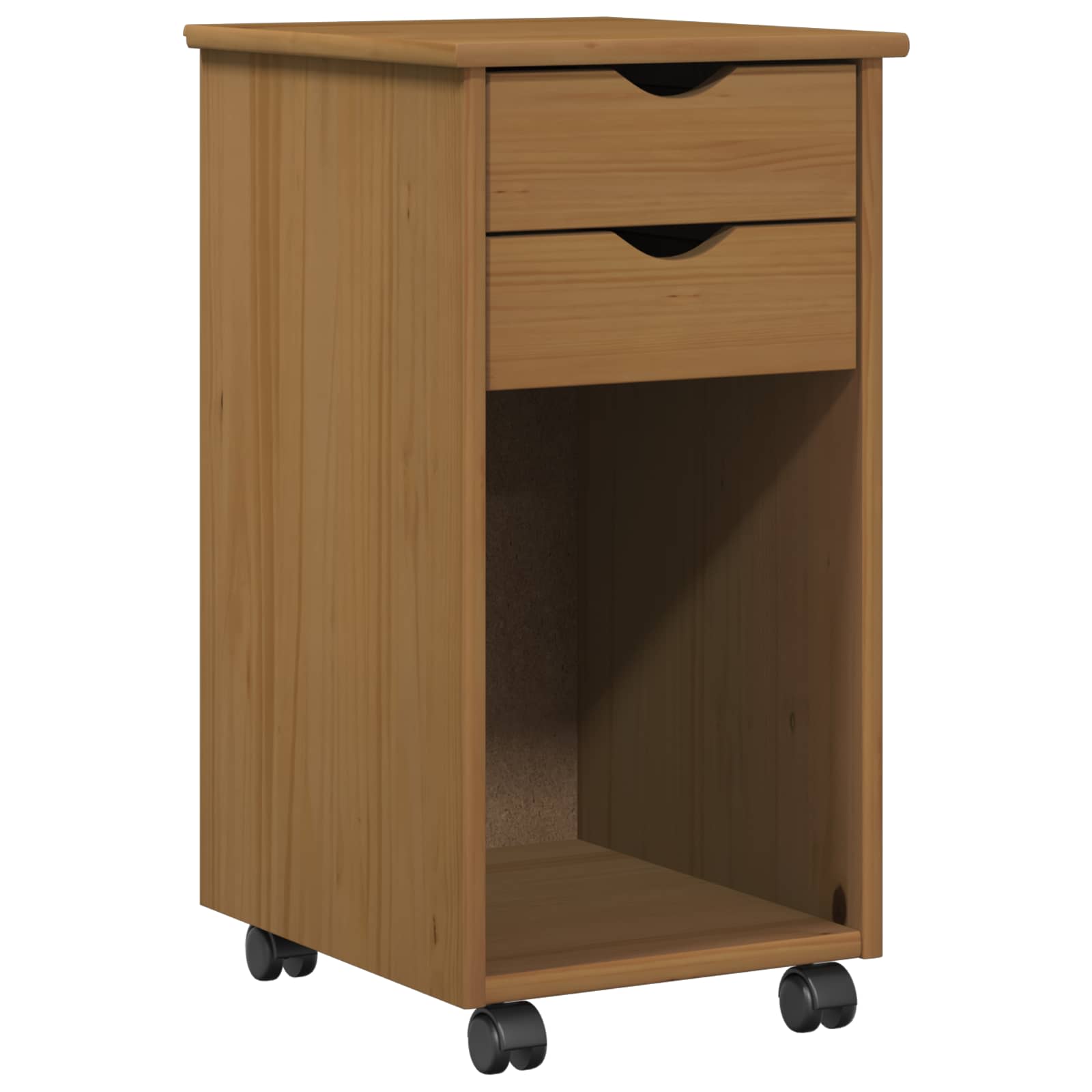 vidaXL Rolling Kast HoningBruin 34 x 39 x 65,5 cm Massief grenenhout