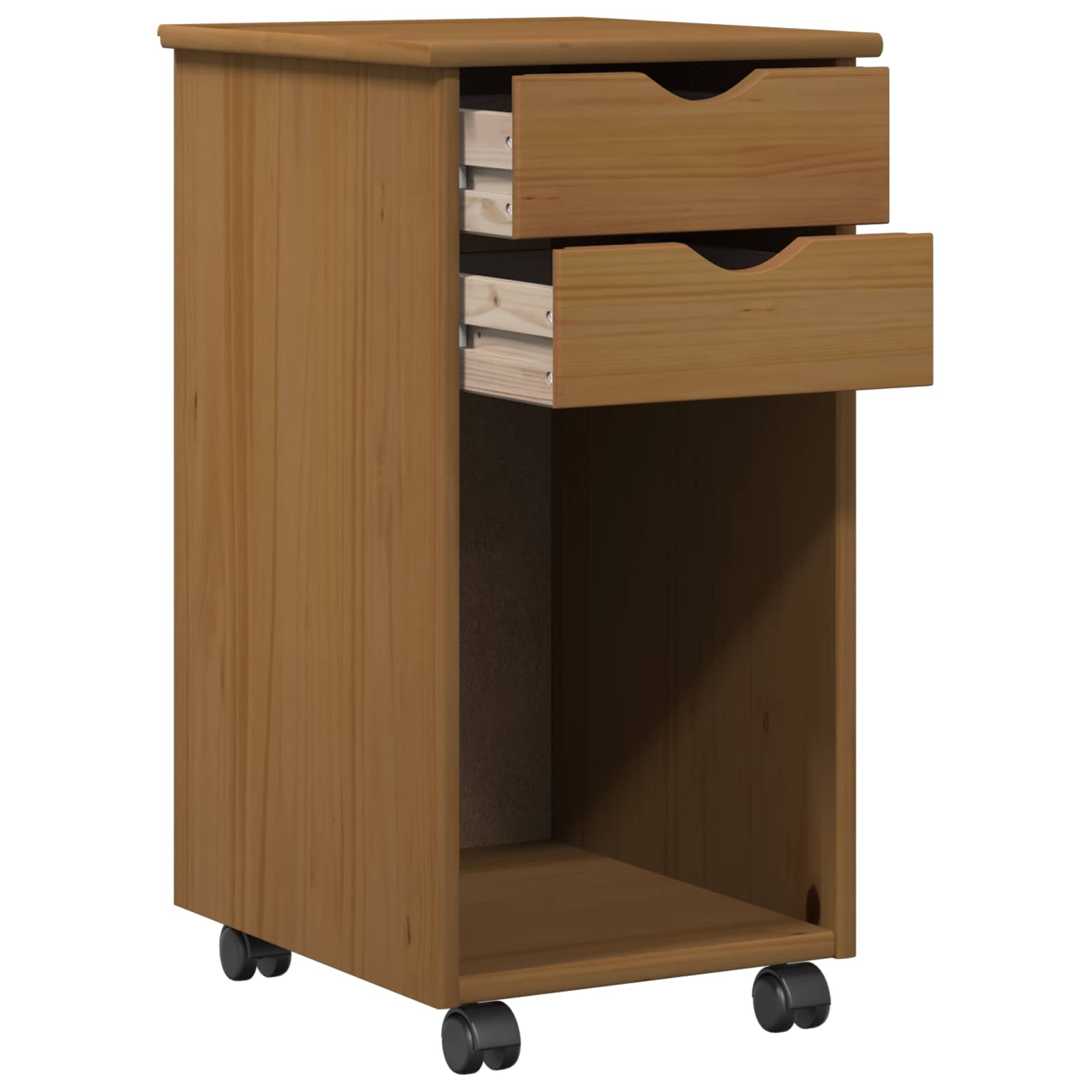 vidaXL Rolling Kast HoningBruin 34 x 39 x 65,5 cm Massief grenenhout