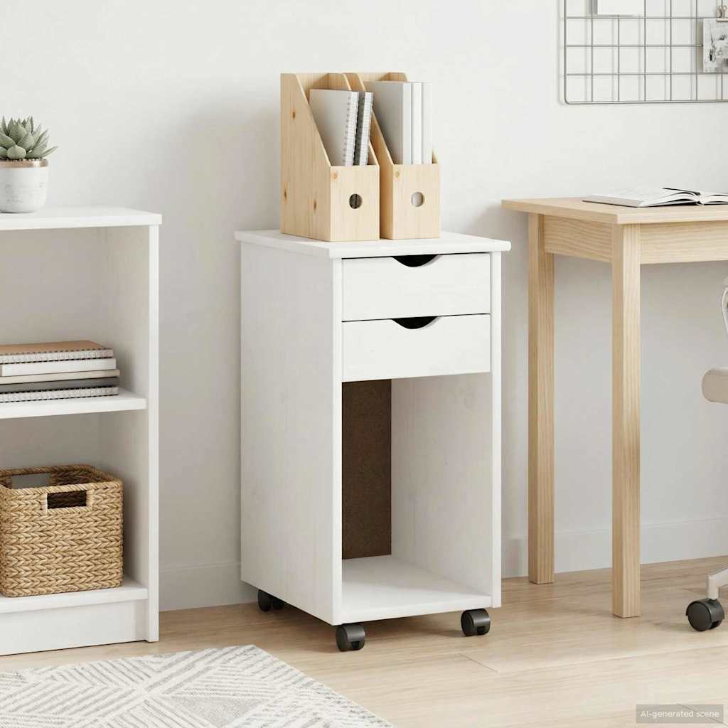 vidaXL Rolling Kast HoningBruin 34 x 39 x 65,5 cm Massief grenenhout