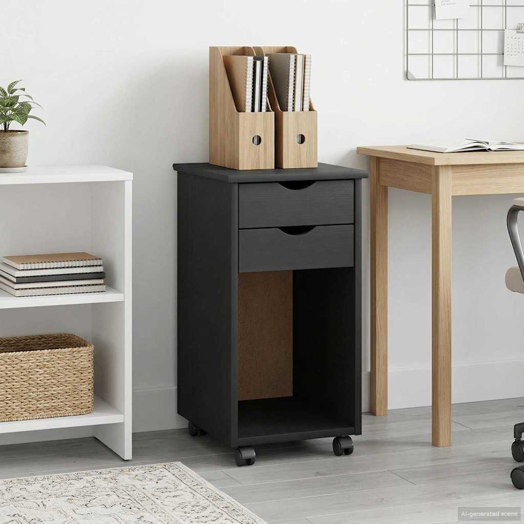 vidaXL Rolling Kast HoningBruin 34 x 39 x 65,5 cm Massief grenenhout