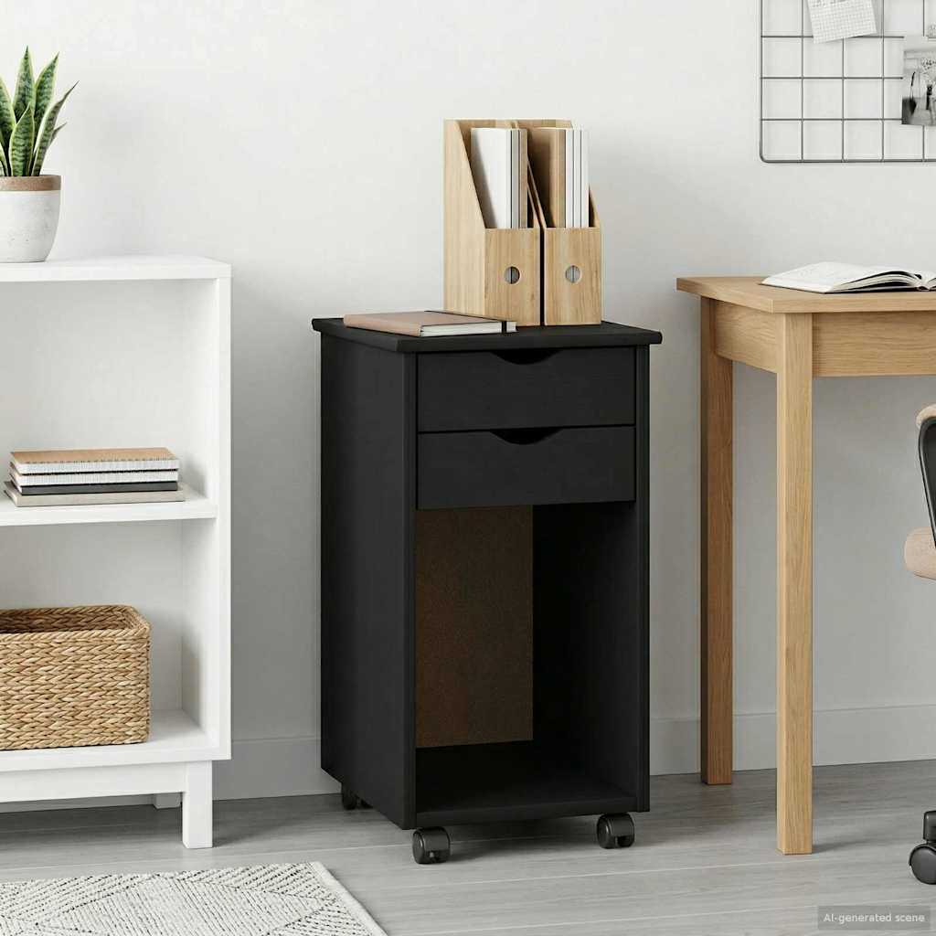 vidaXL Rolling Kast HoningBruin 34 x 39 x 65,5 cm Massief grenenhout