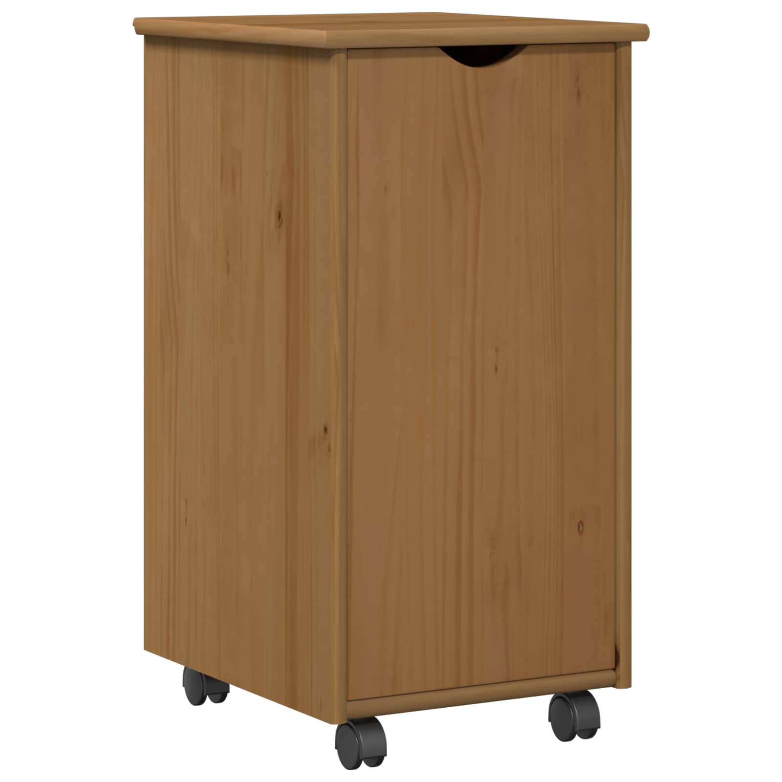 vidaXL Rolling Kast Honingbruin 34 x 39 x 65,5 cm Massief Vurenhout