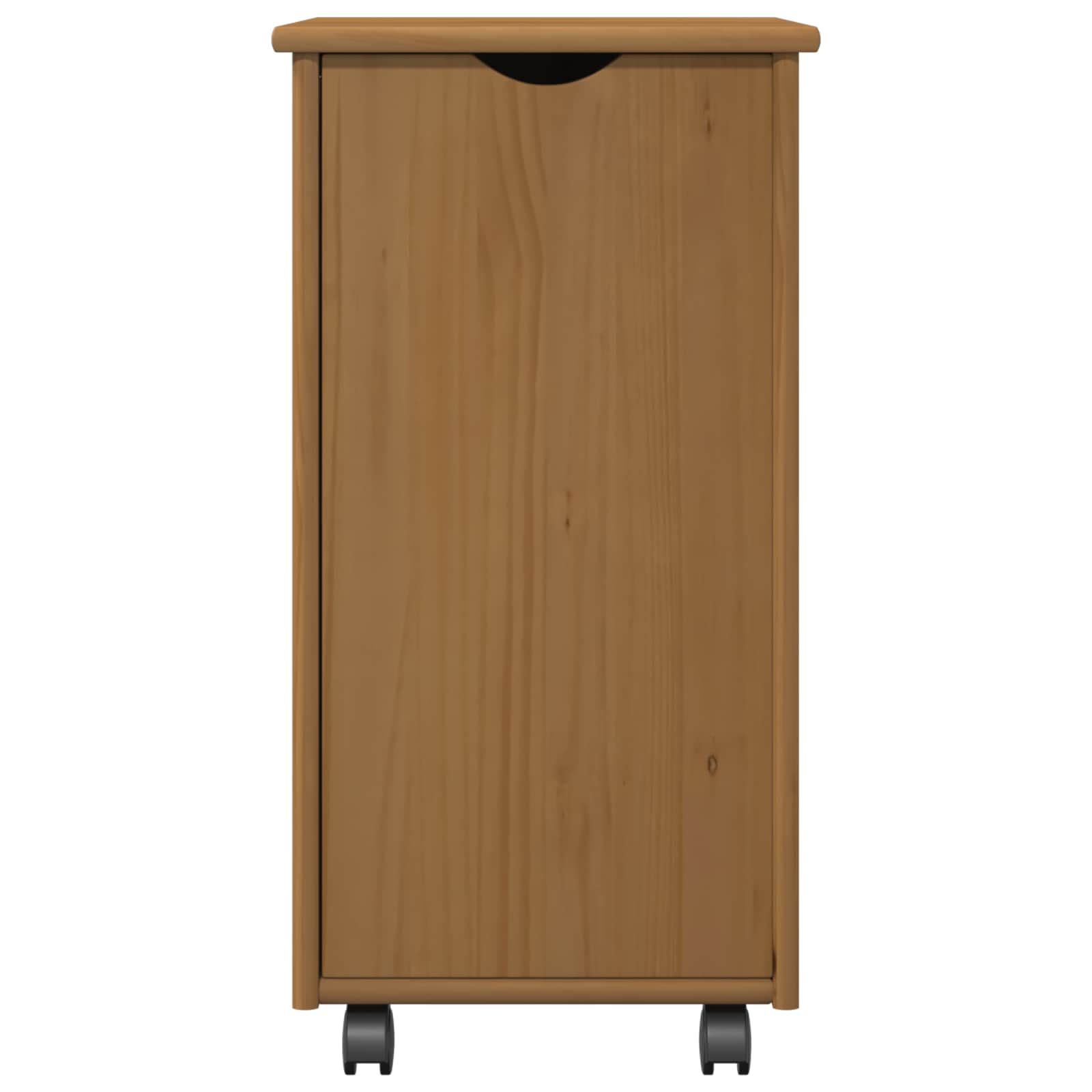 vidaXL Rolling Kast Honingbruin 34 x 39 x 65,5 cm Massief Vurenhout
