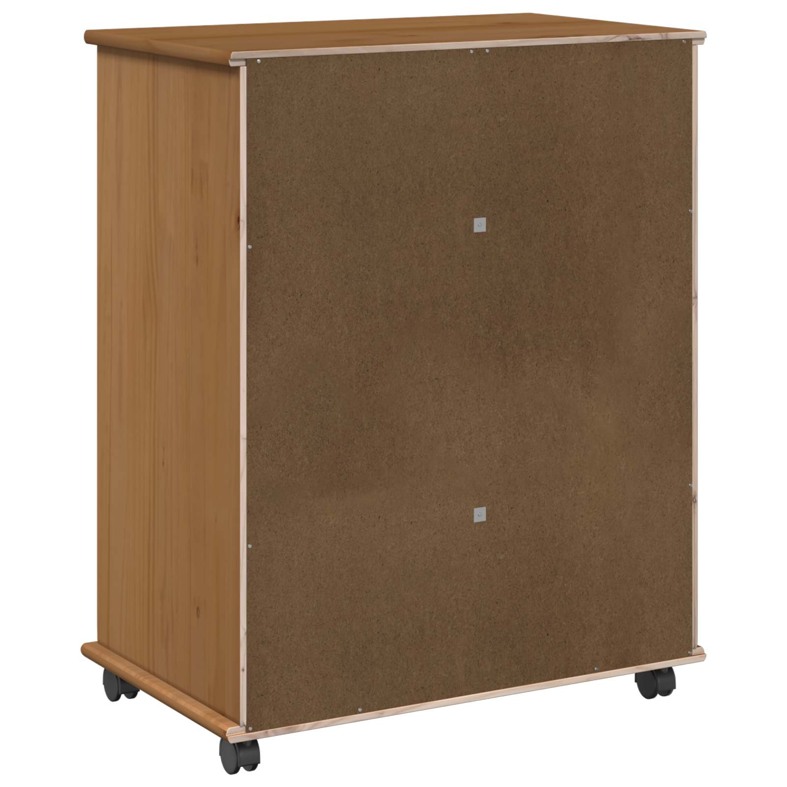 vidaXL Rolling Kast Honingbruin 63,5 x 39 x 79 cm Massief Vurenhout