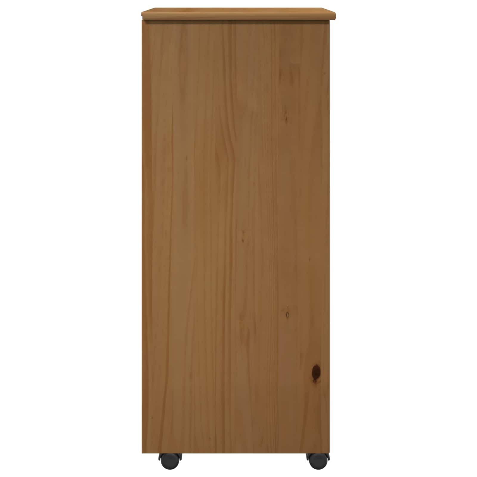 vidaXL Rolling Kast Honingbruin 34 x 39 x 93,5 cm Massief Vurenhout