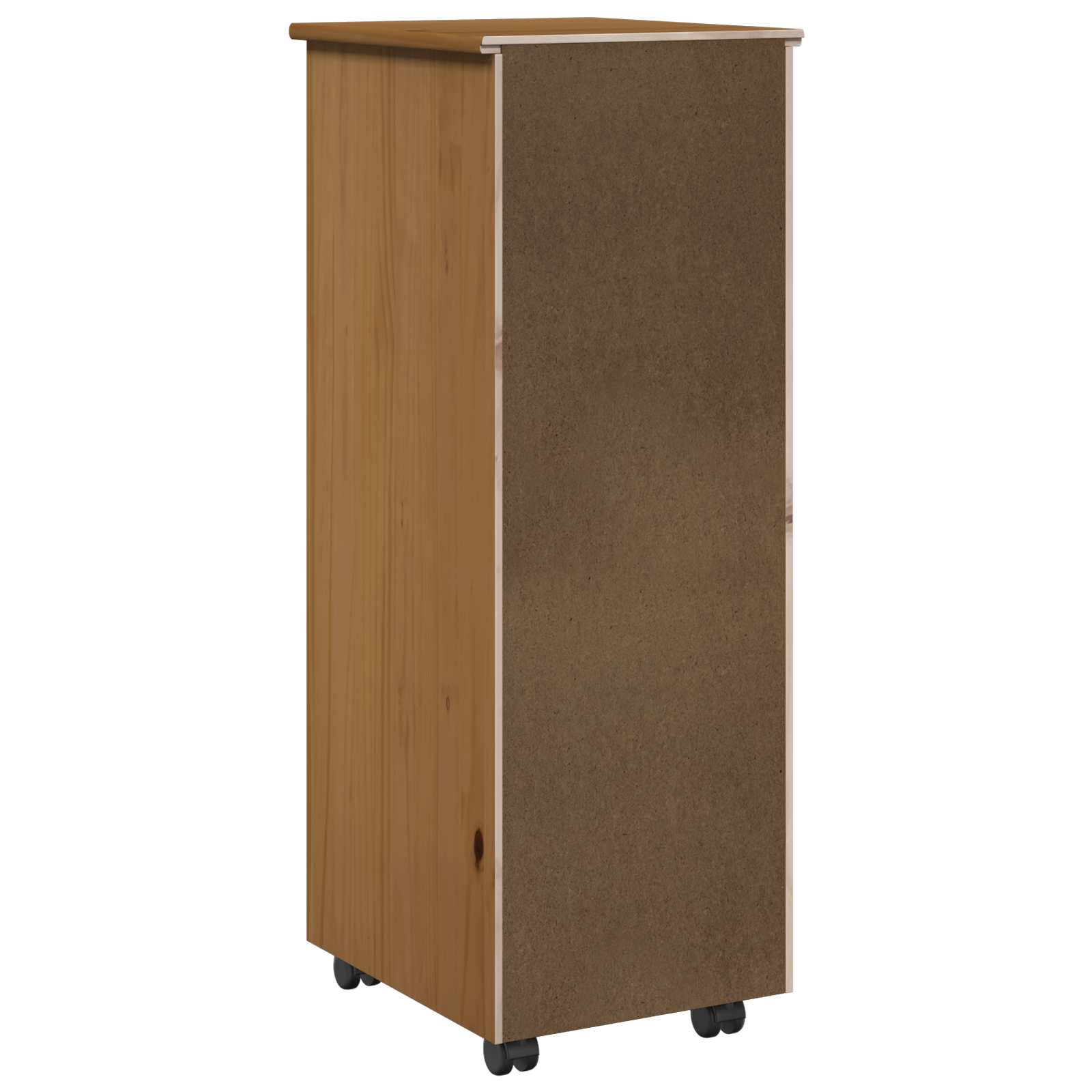 vidaXL Rolling Kast Honingbruin 34 x 39 x 93,5 cm Massief Vurenhout